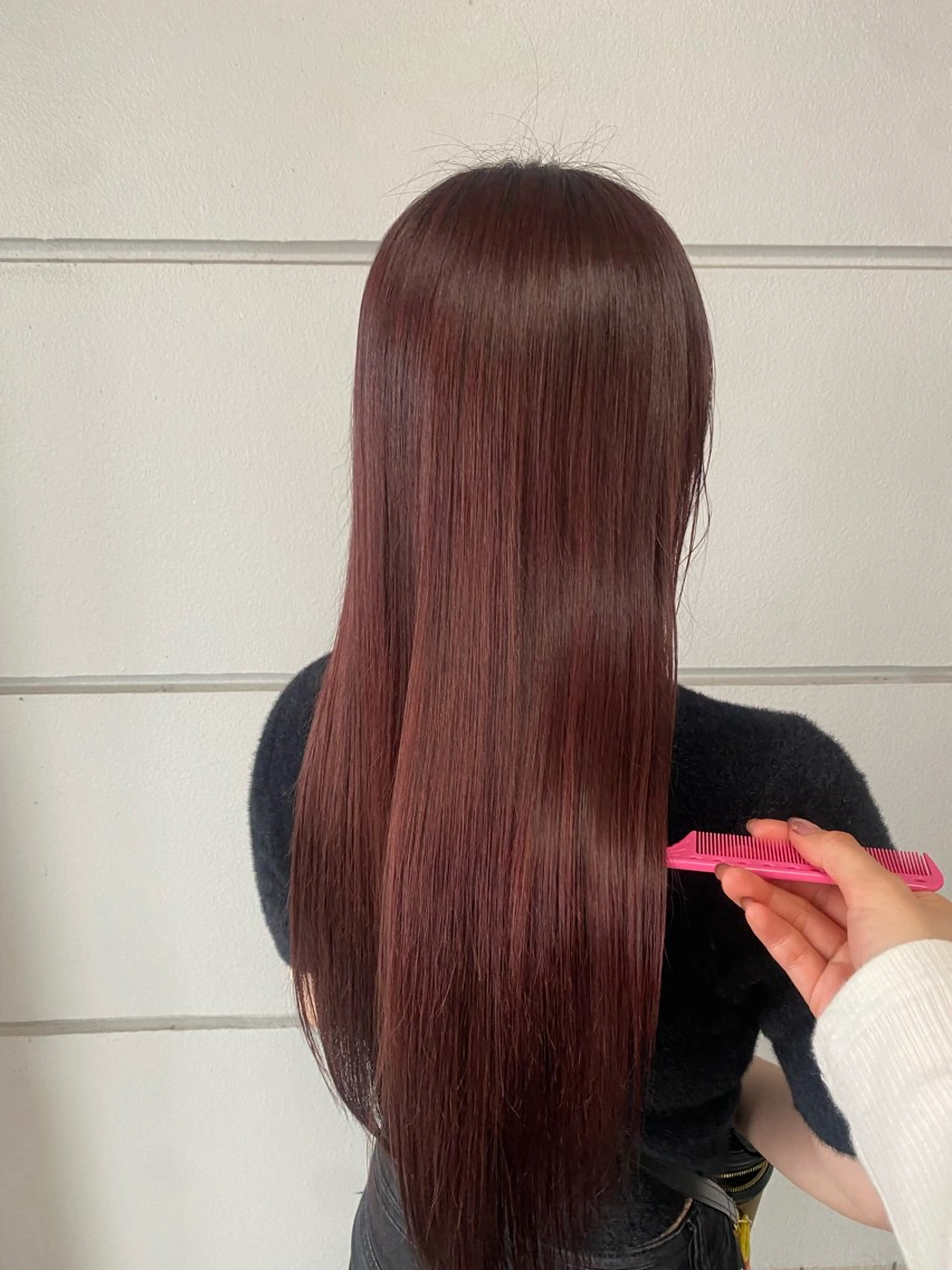 セミロング カラー ボルドーカラー カット ヘアカラー トリートメント 髪質改善特化🥣🫧 天神美容室のヘアスタイル