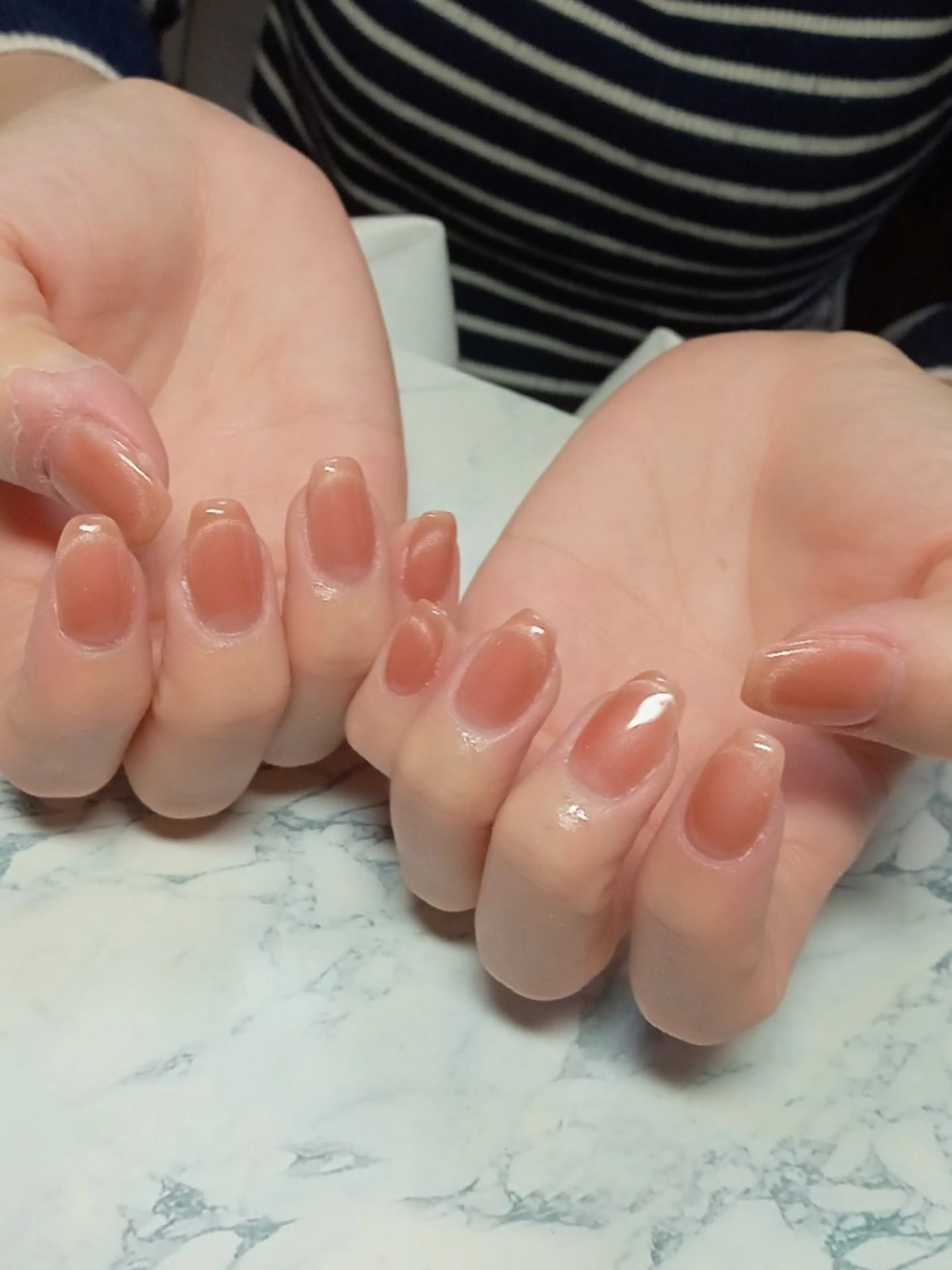 ネイル ハート キラキラネイル マグネットネイル ビー玉ネイル オフィスネイル ハンドネイル flure de neige yukiのネイルデザイン