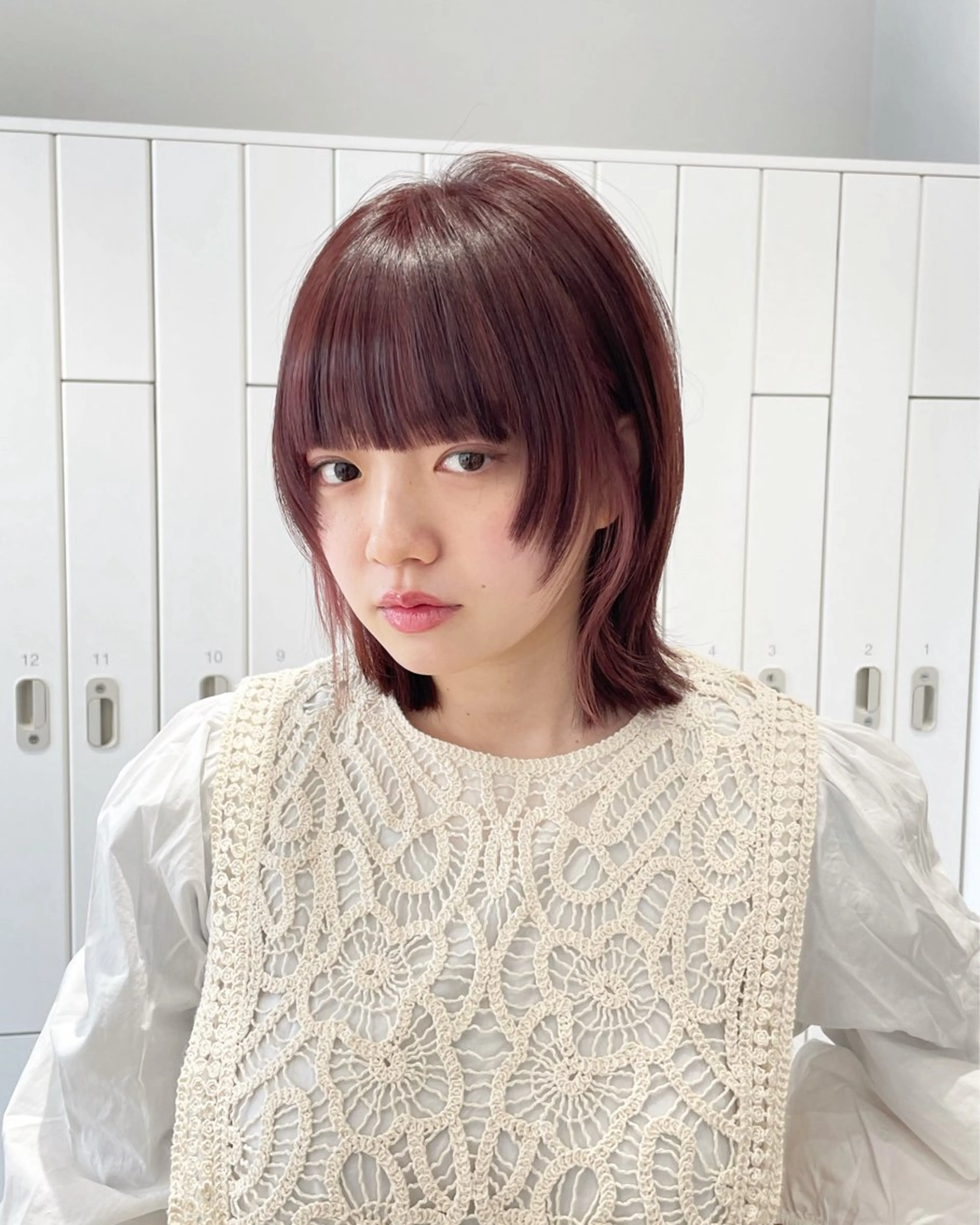 ミディアム カラー ボブ ヘアカラー sora/ボブ/ レイヤーカットのヘアスタイル