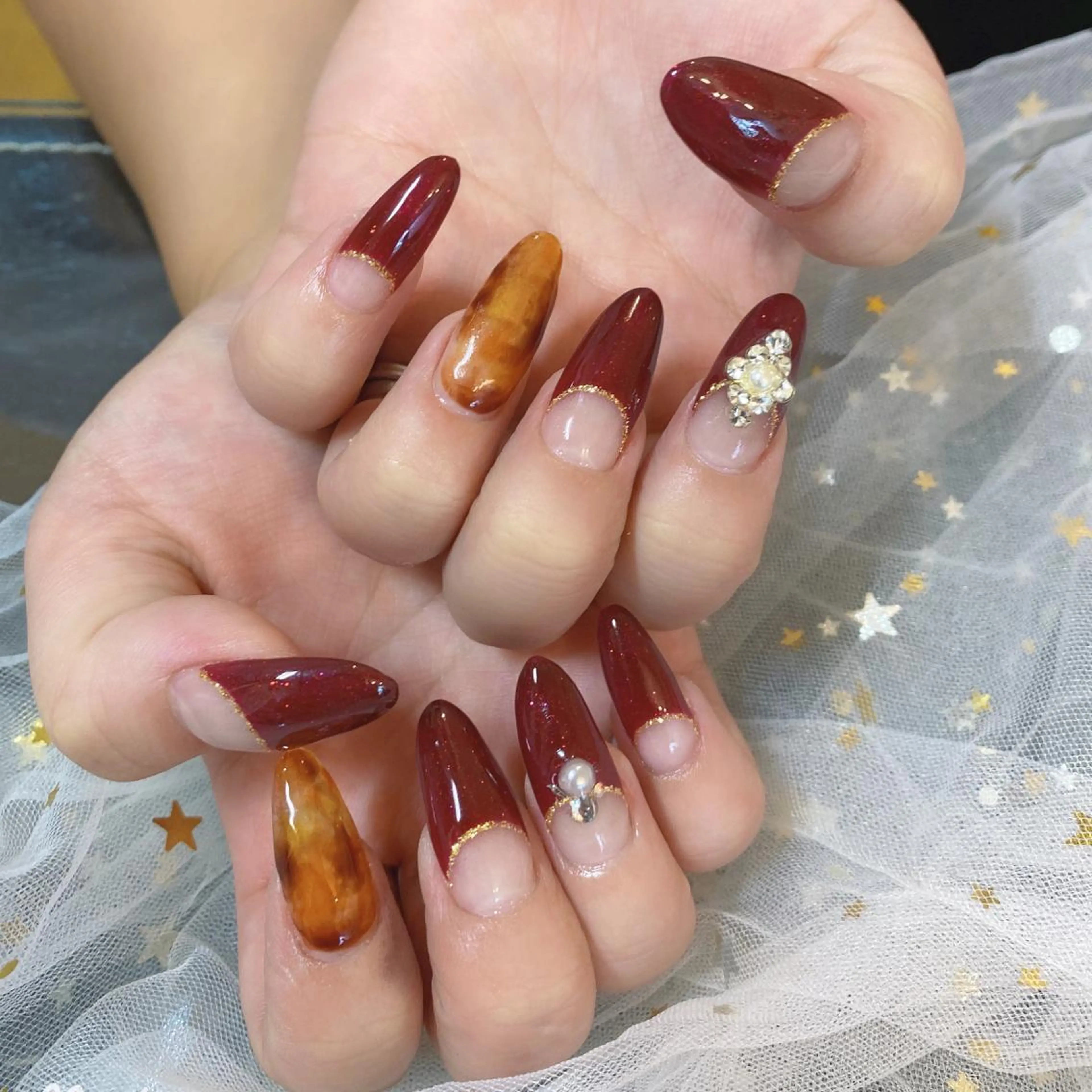 セミロング ネイル パンダ ネイルのネイルデザイン