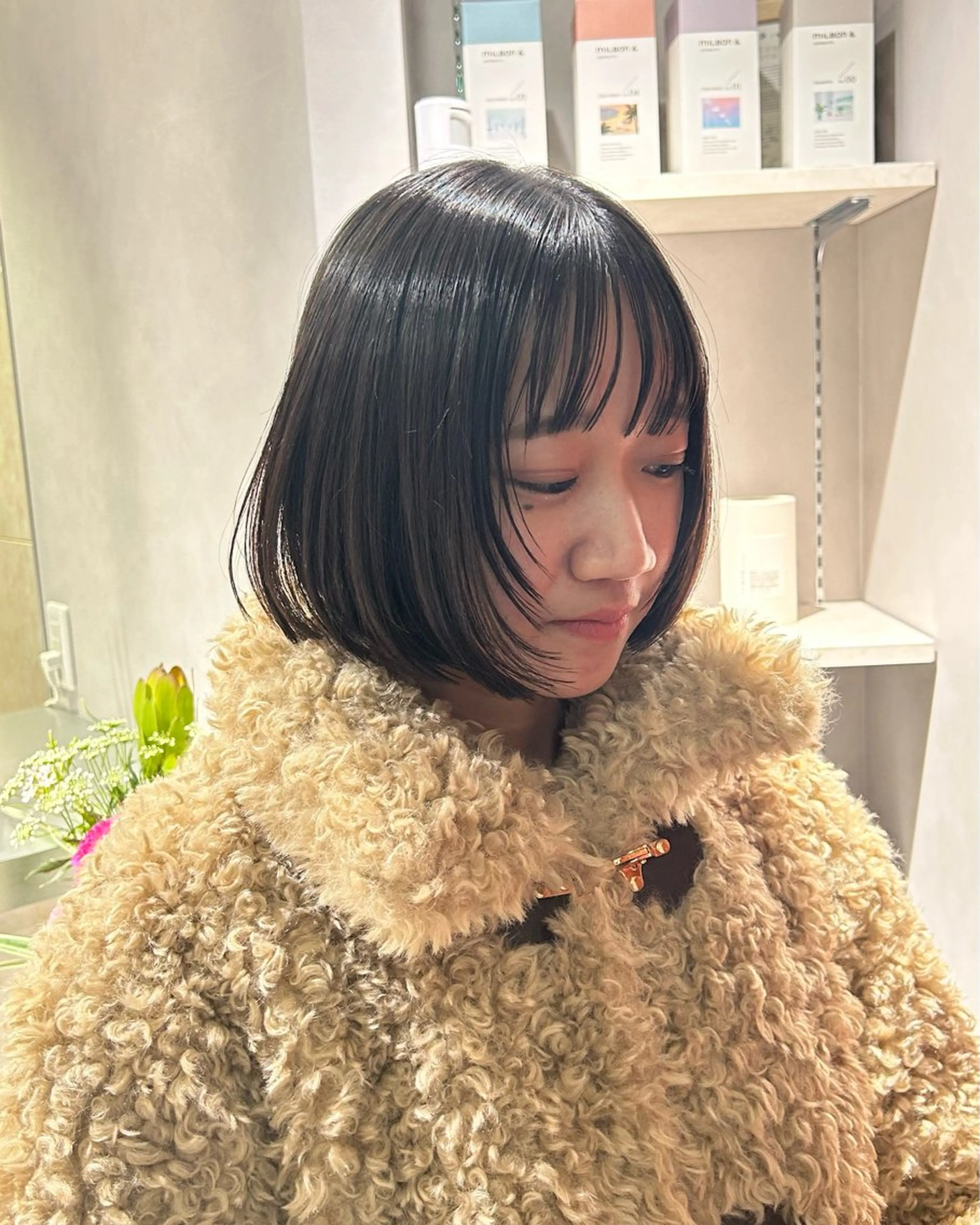 ショート ボブ 顔まわりレイヤー レイヤーカット 寺川留以 /カットモデル募集中のヘアスタイル
