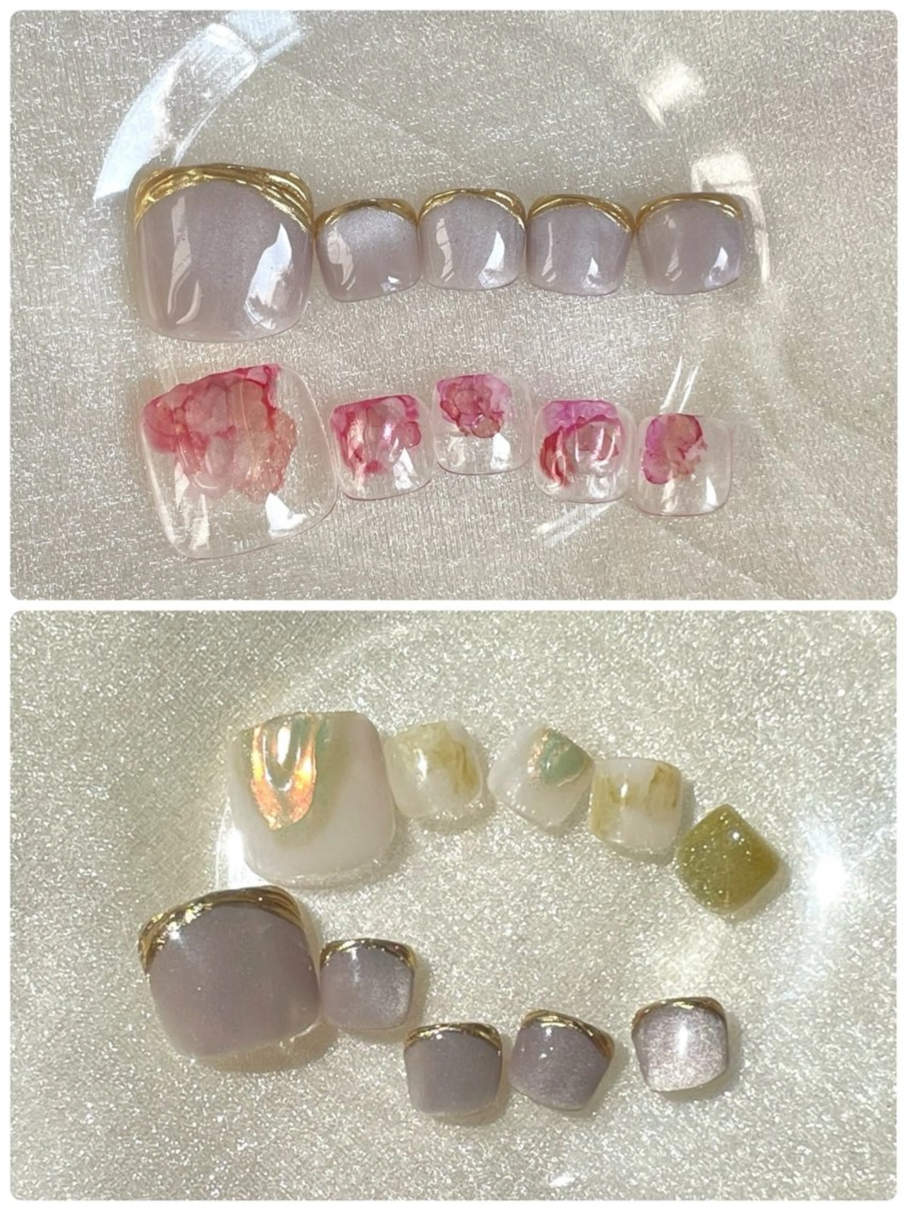 ⭐︎9月限定⭐︎フット/オフ有無/ニュアンスアート４種/色、配置変更不可の写真