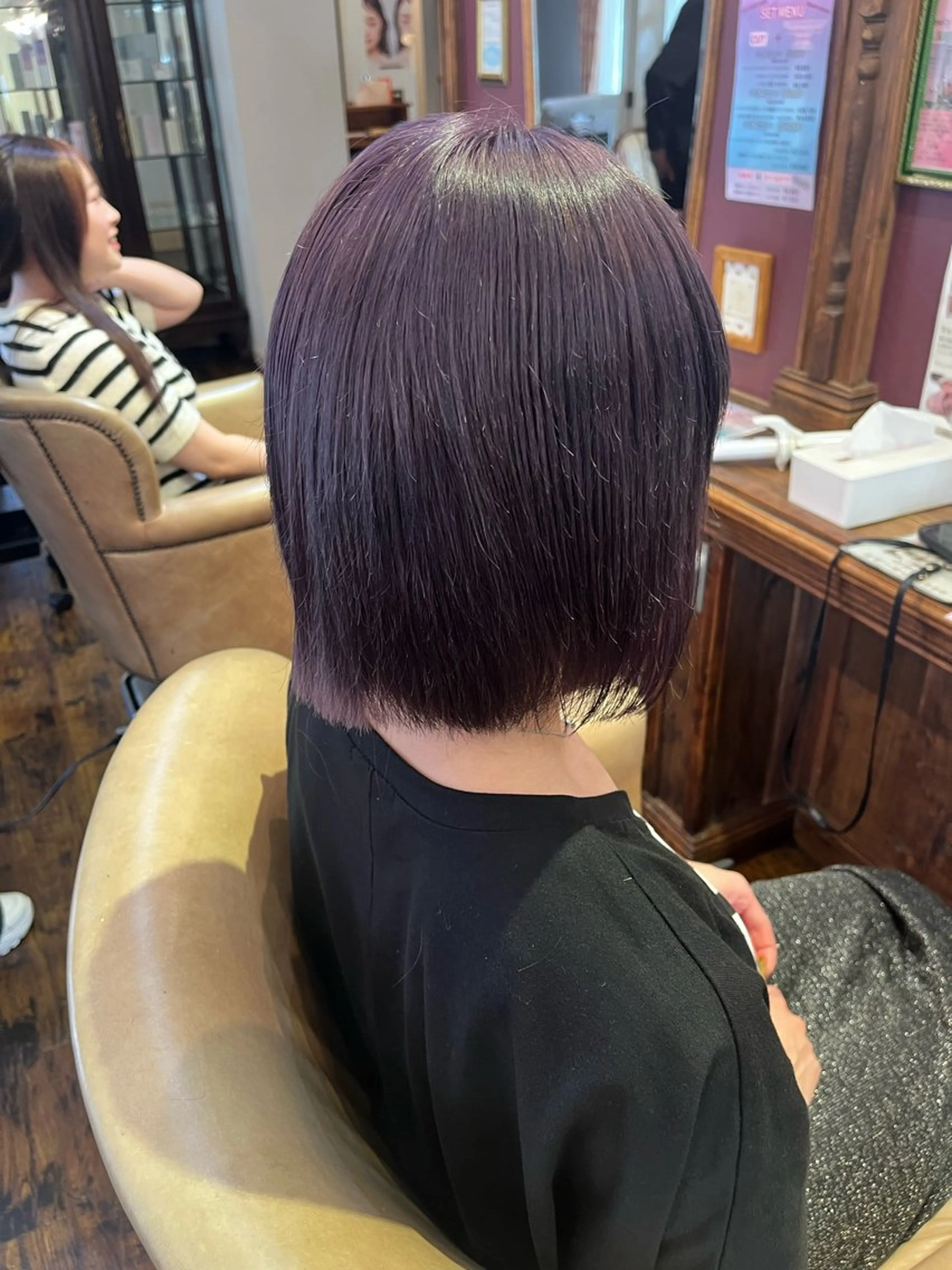 ミディアム カラー ベージュカラー ブリーチ パープルカラー ヘアカラー 【jam】横山 真優華のヘアスタイル