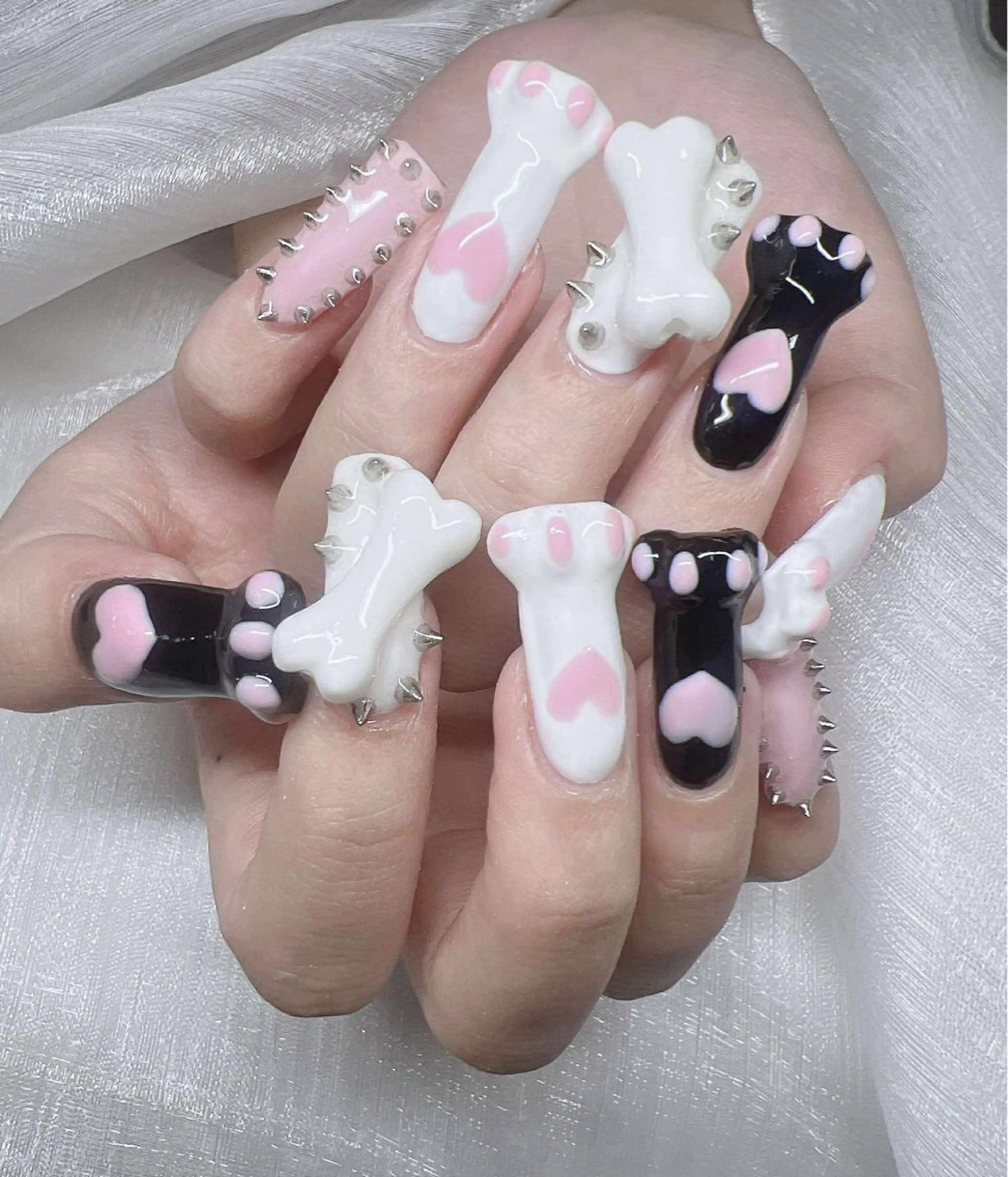 ネイル 長さ出し グラデーション 卒業式 キラキラネイル マグネットネイル ハンドネイル Lee Nailsのネイルデザイン