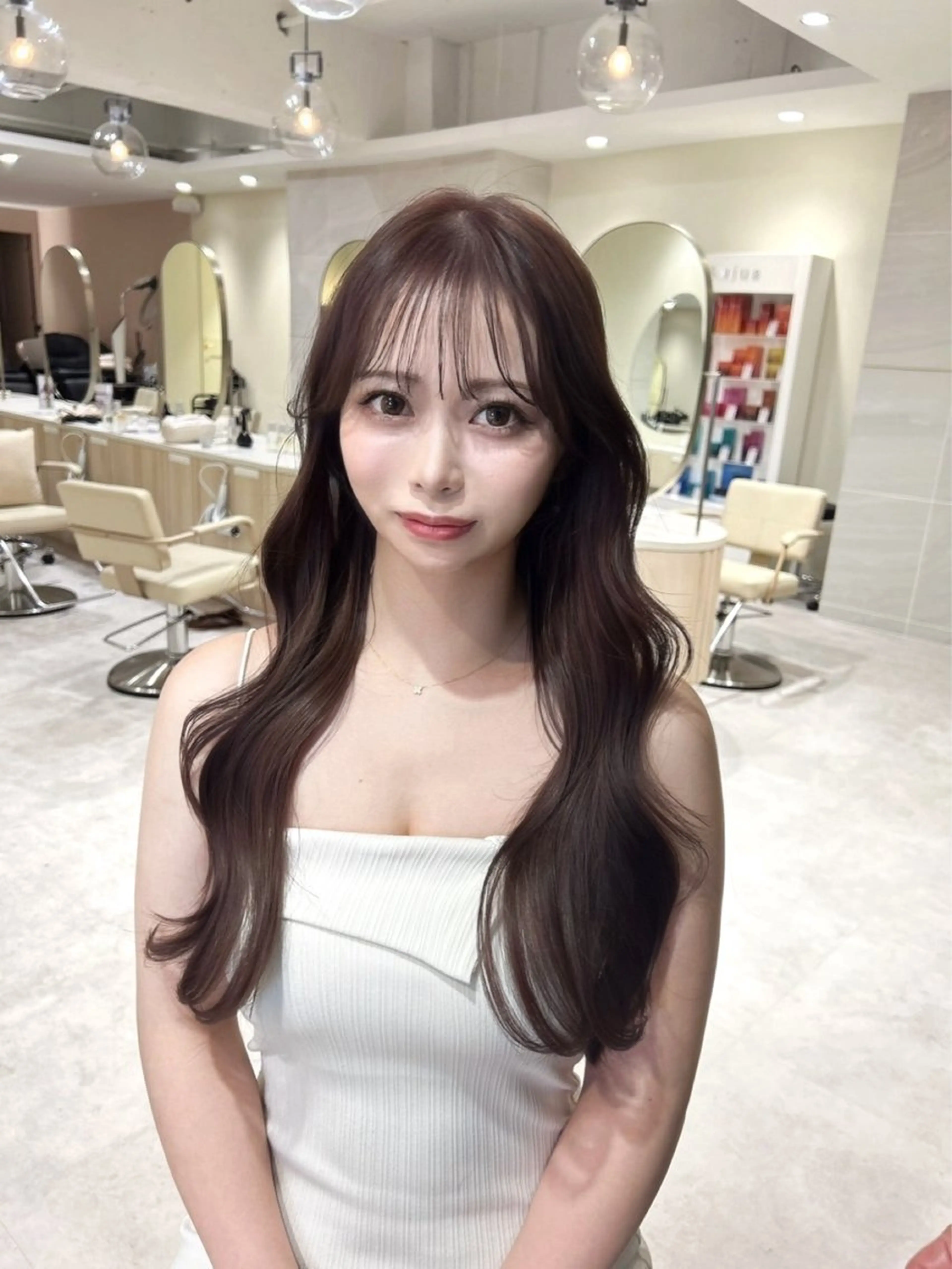 ロング カラー ブラウンカラー ヘーゼル イルミナカラー 韓国風ヘア カット ヘアカラー トリートメント ブリーチなしダブル カラー🧸🐺陽介のヘアスタイル
