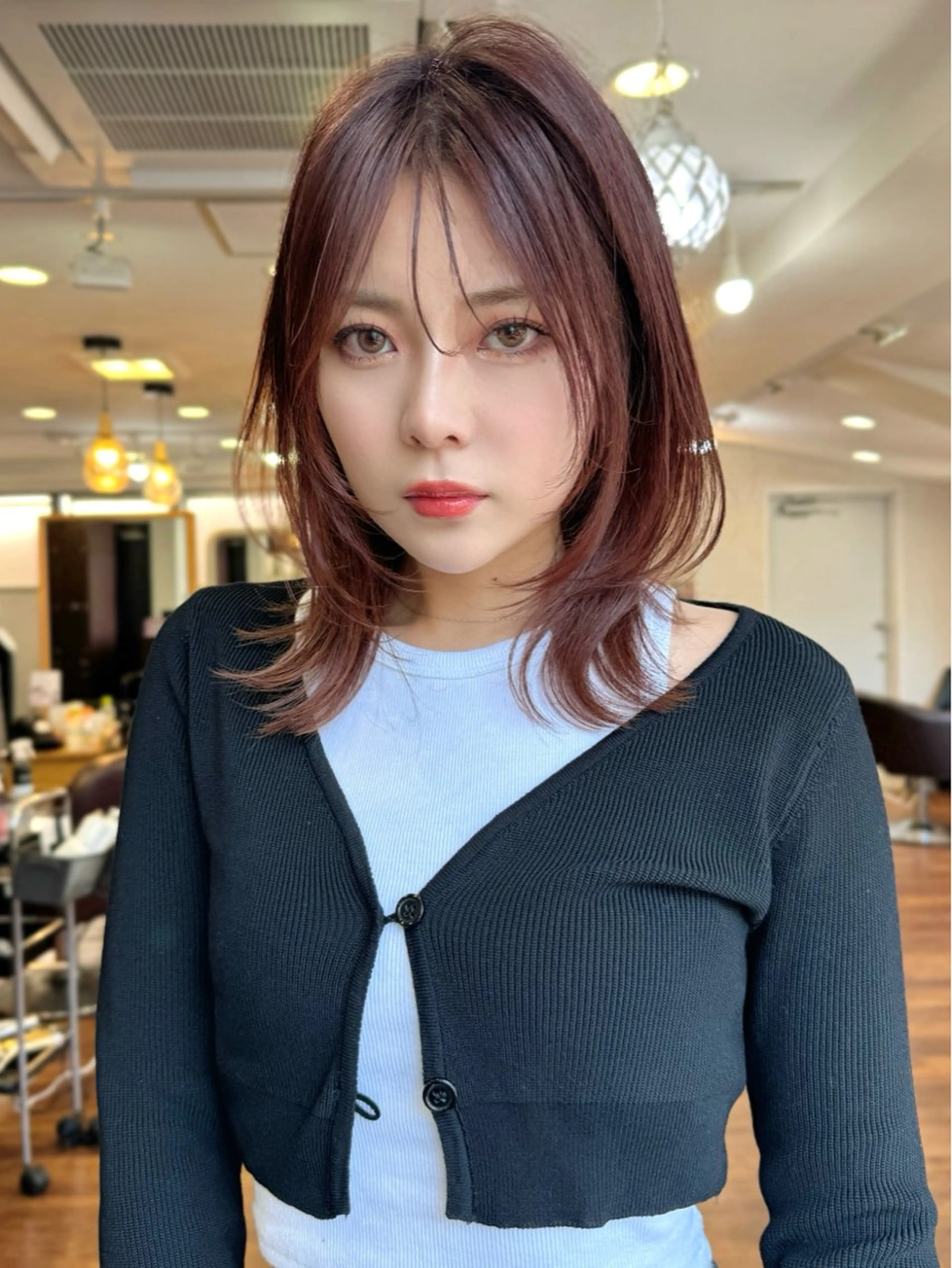 ミディアム カラー 似合わせレイヤー 🇰🇷荒木洋文のヘアスタイル