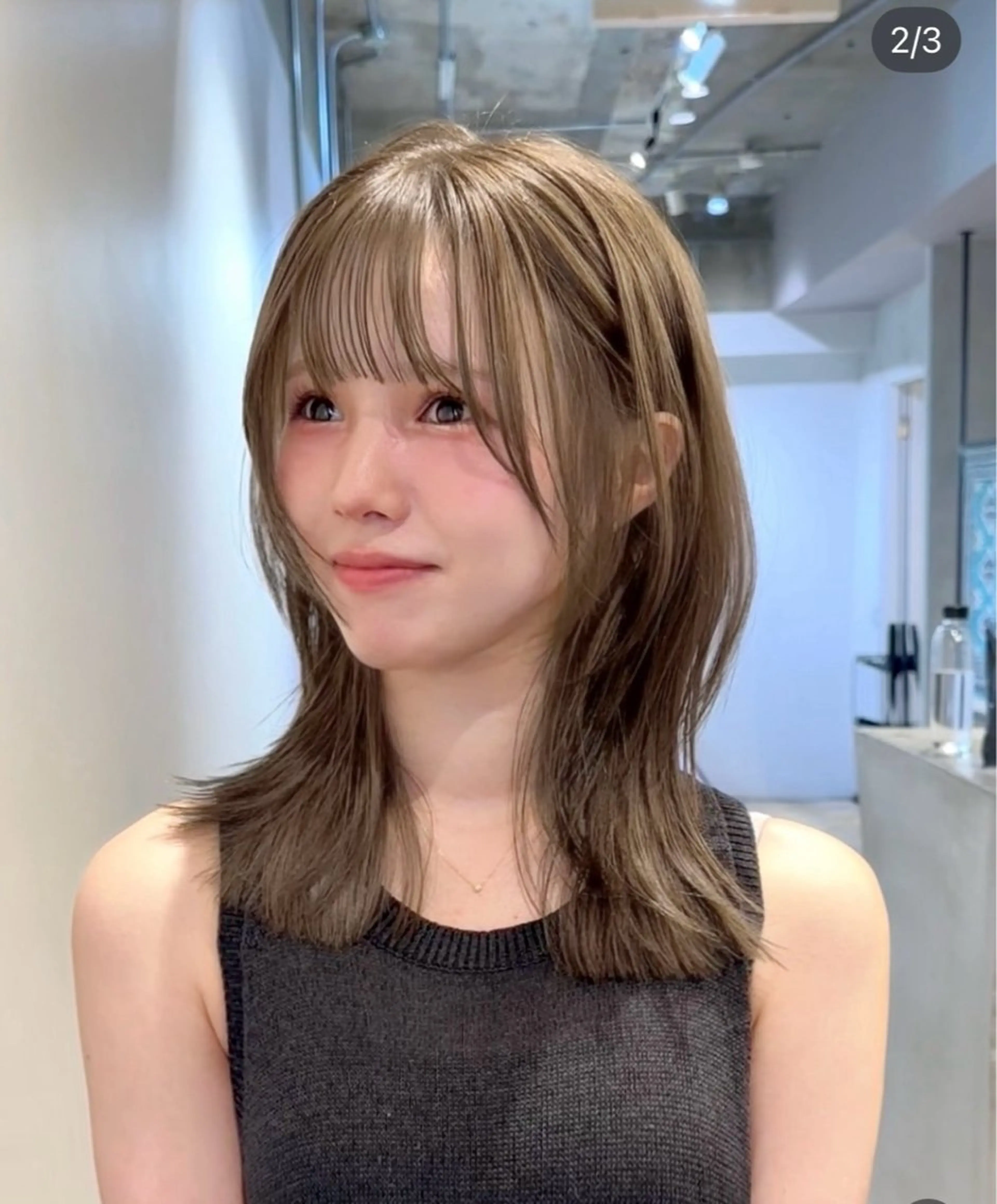 ミディアム カラー 前田 野々葉のヘアスタイル