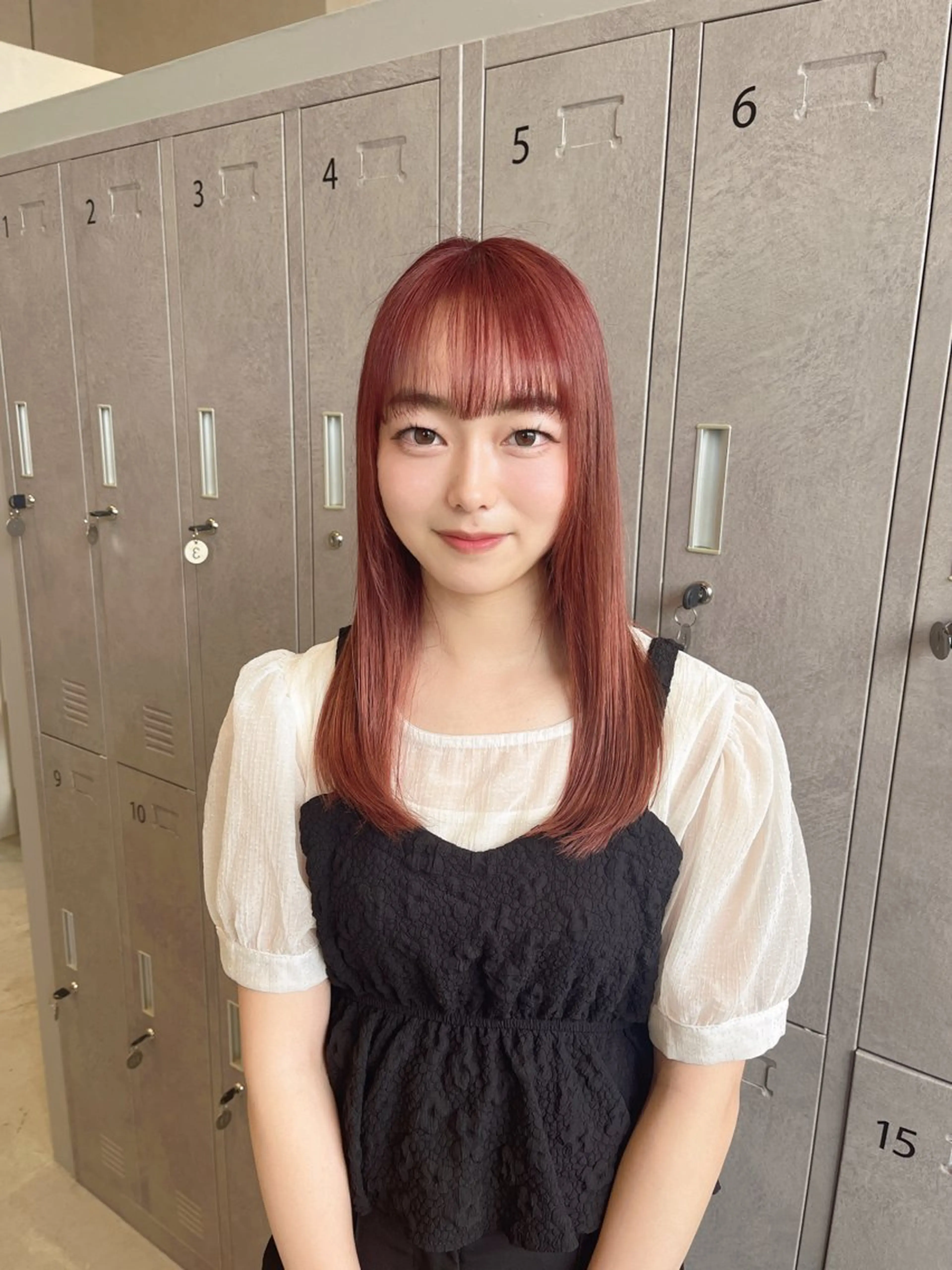 カラー ピンクカラー 斉藤 果音のヘアスタイル