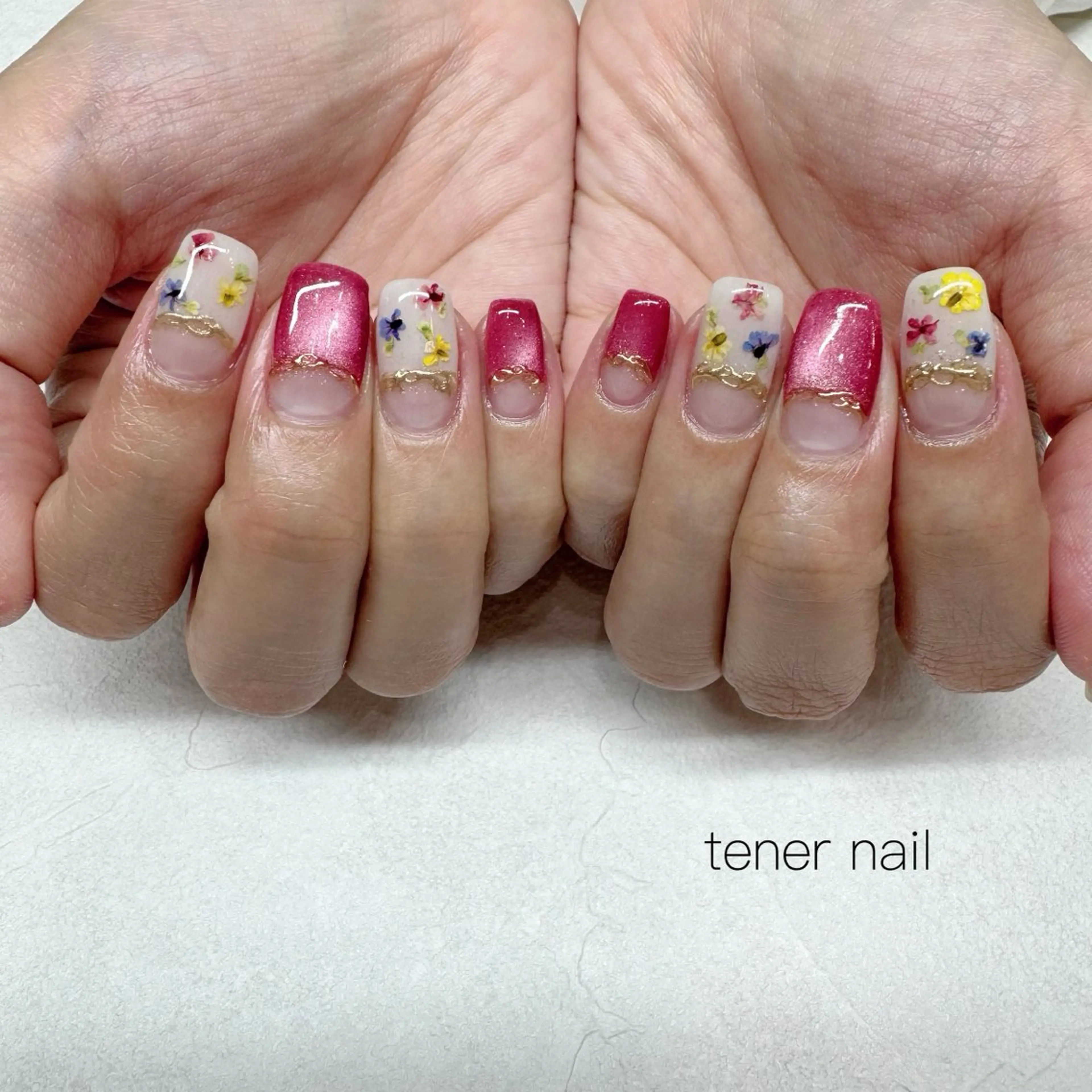 ネイル フラワーネイル ハンドネイル tener  nail  テネルネイル所属・テネルネイル tener nailのネイルデザイン