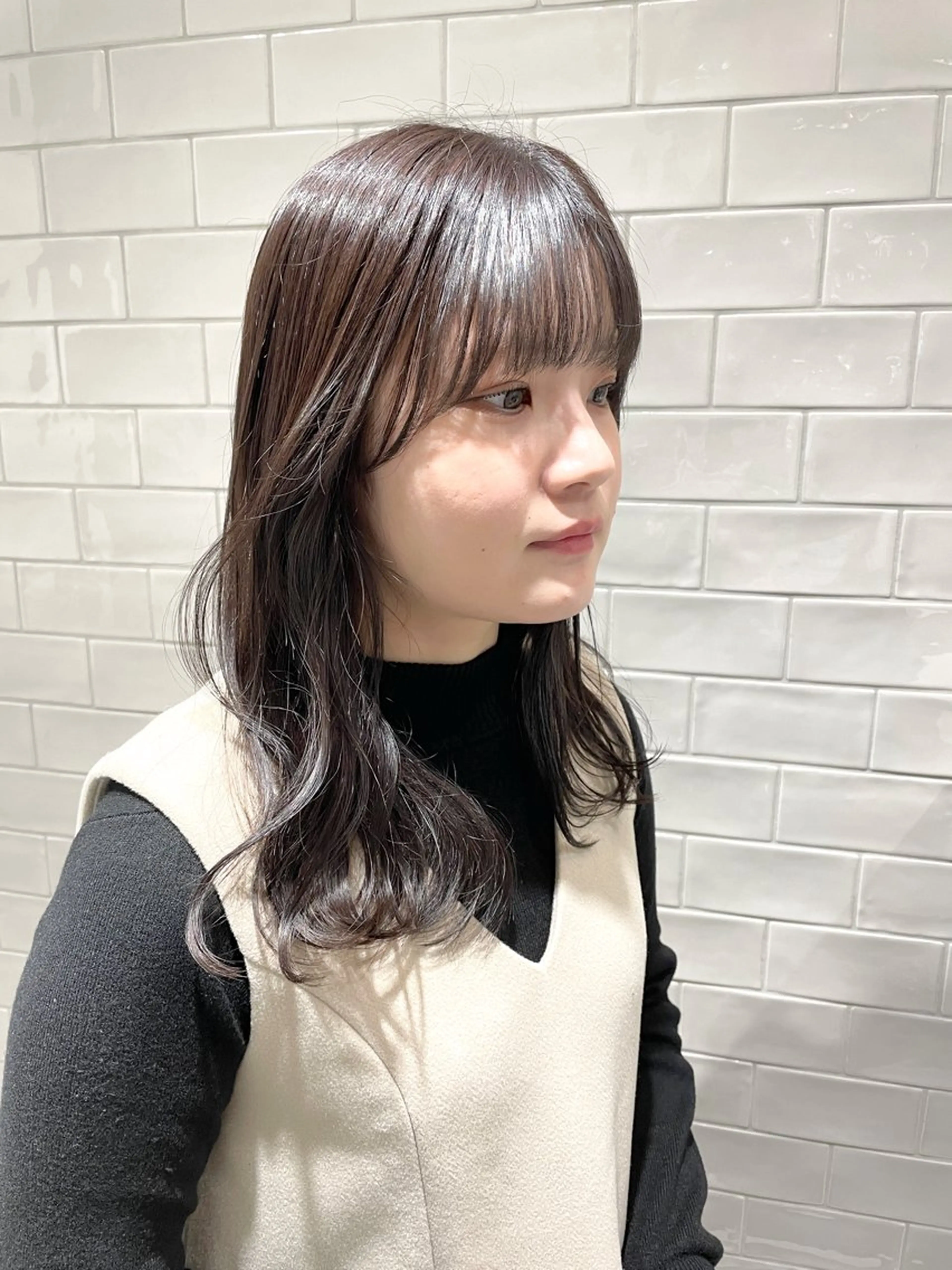 ミディアム カット ヘアカラー トリートメント SALOWIN  north茶屋町店所属・💎透明感カラー💎 ナチュラルテイストのヘアスタイル