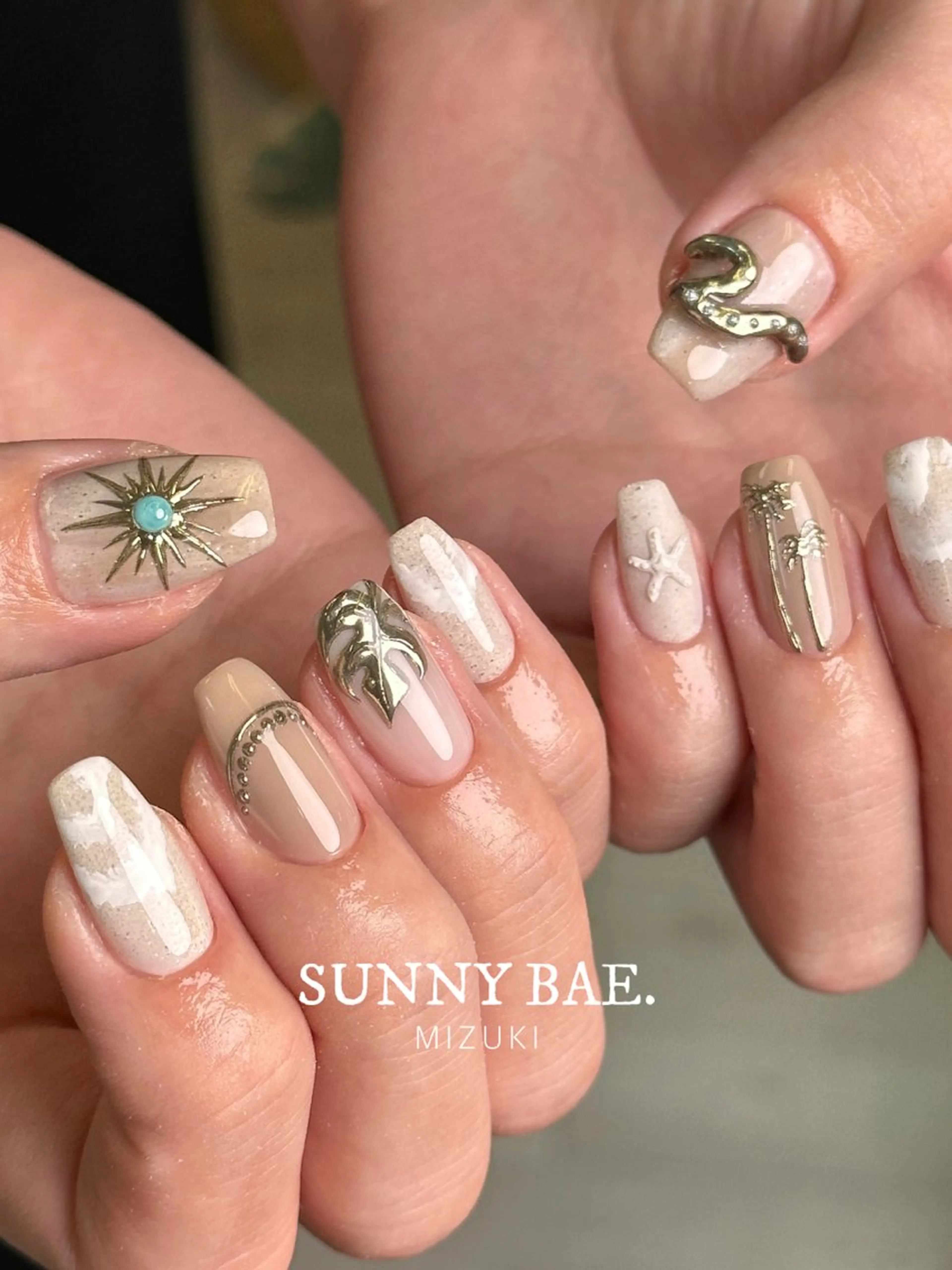 ネイル ジェルネイル 夏ネイル ハンドネイル SUNNY BAE. 🌼MIZUKIのネイルデザイン