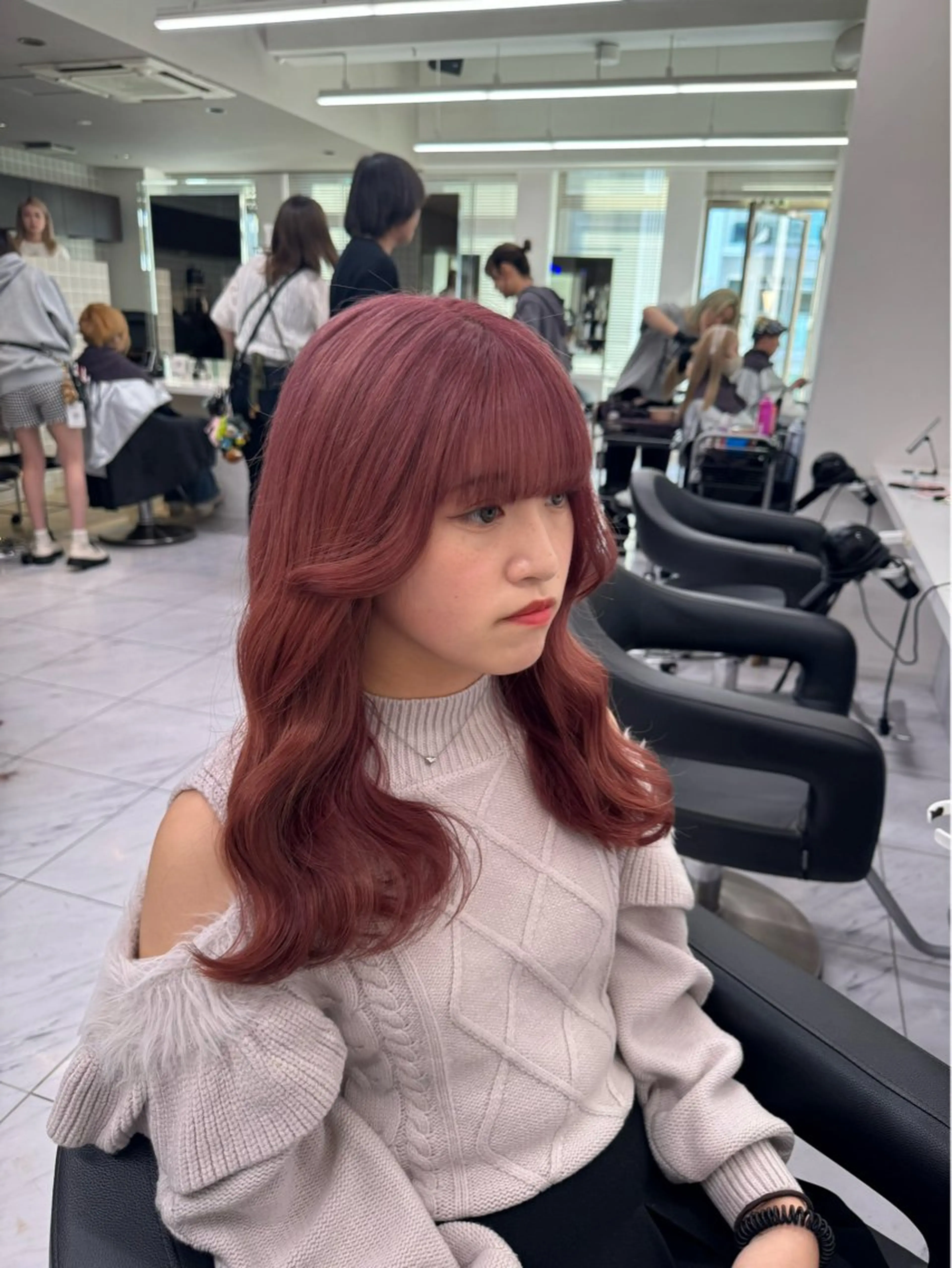 ロング カラー パーマ ヘアアレンジ メンズ キッズ 🍒暖色系 カラー🍒MEIのヘアスタイル