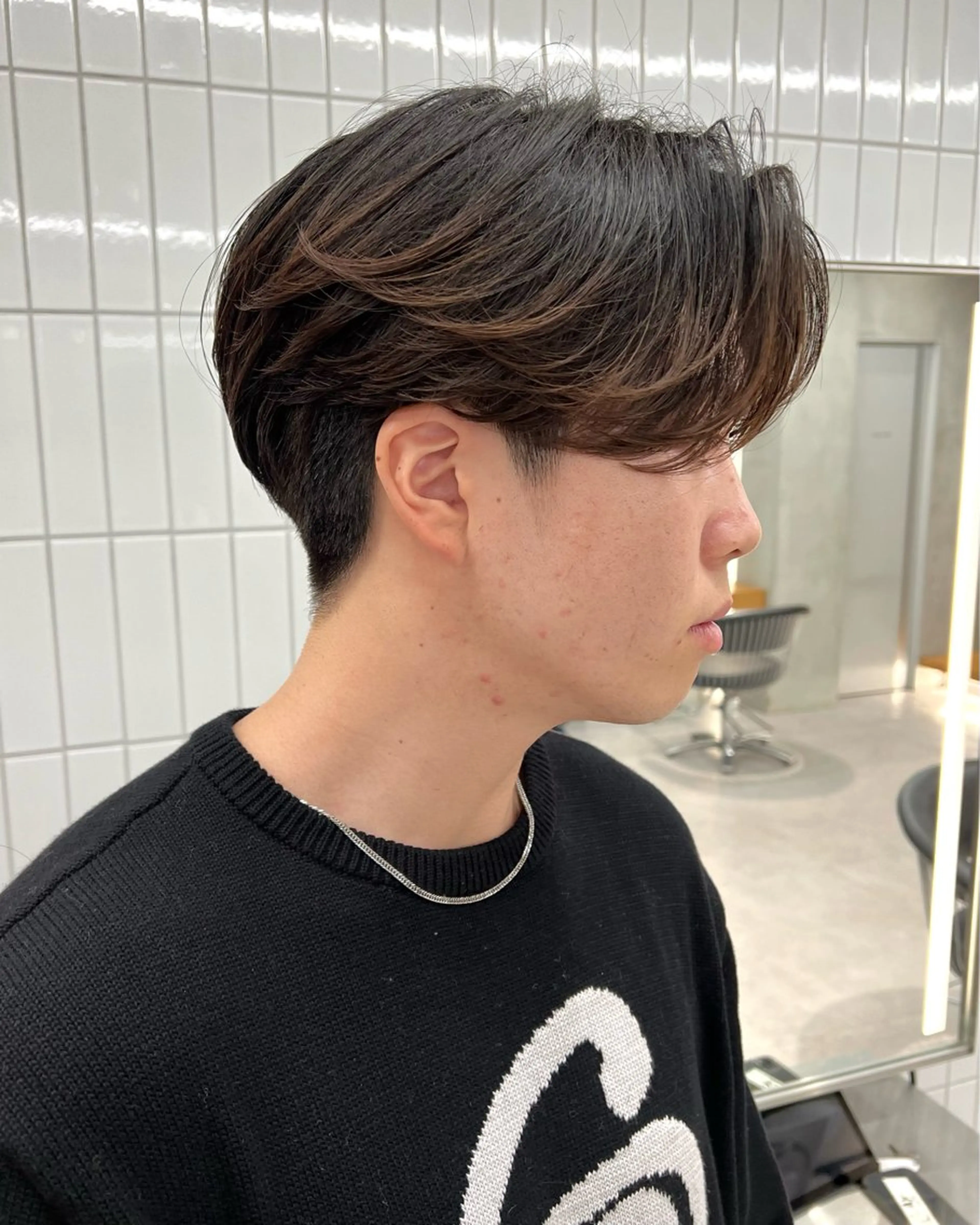 ショート メンズ センターパート /ニュアンスパーマのヘアスタイル