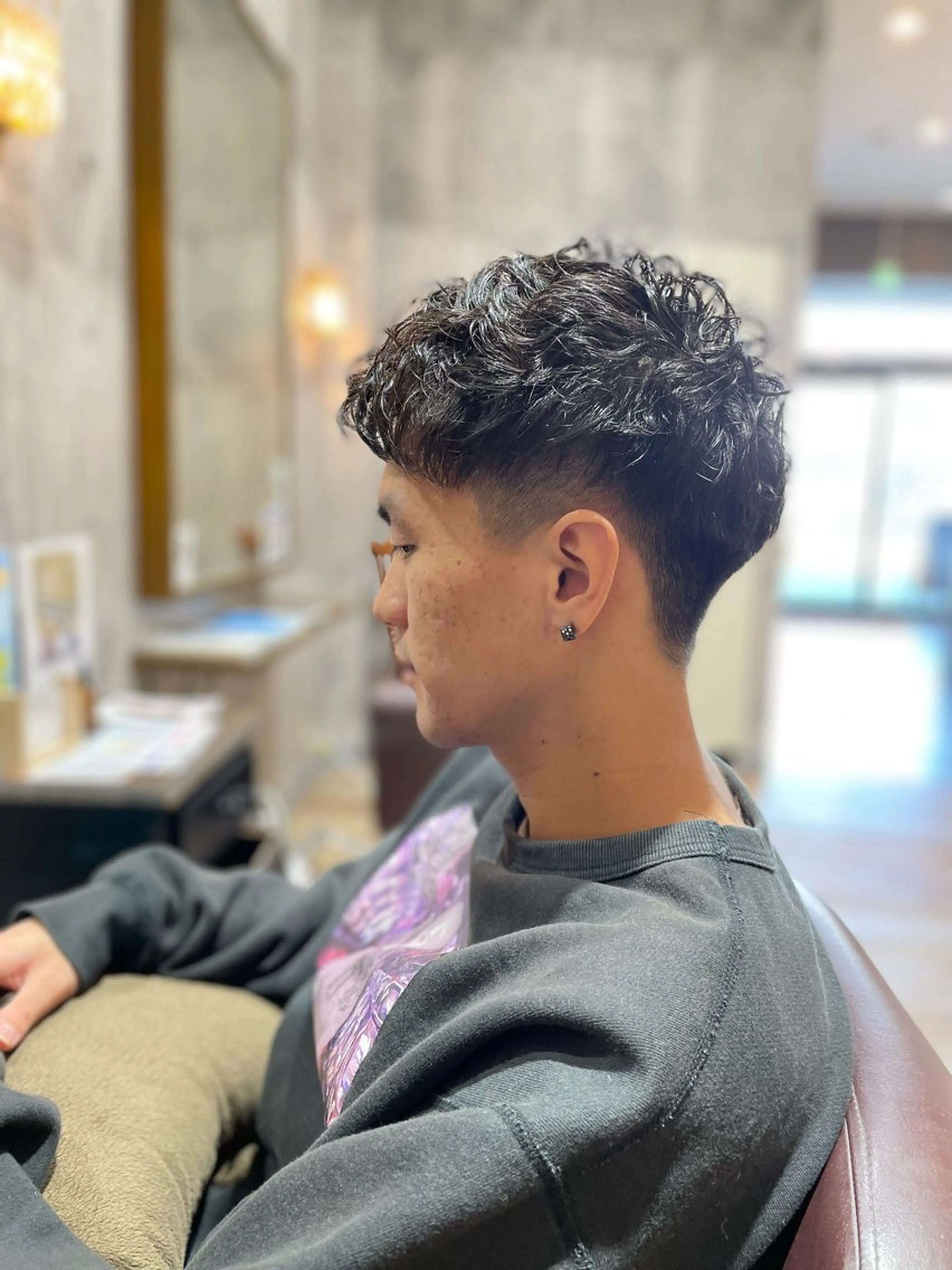 パーマ メンズ ツーブロック 刈り上げ カット パーマ 片山 雄のヘアスタイル