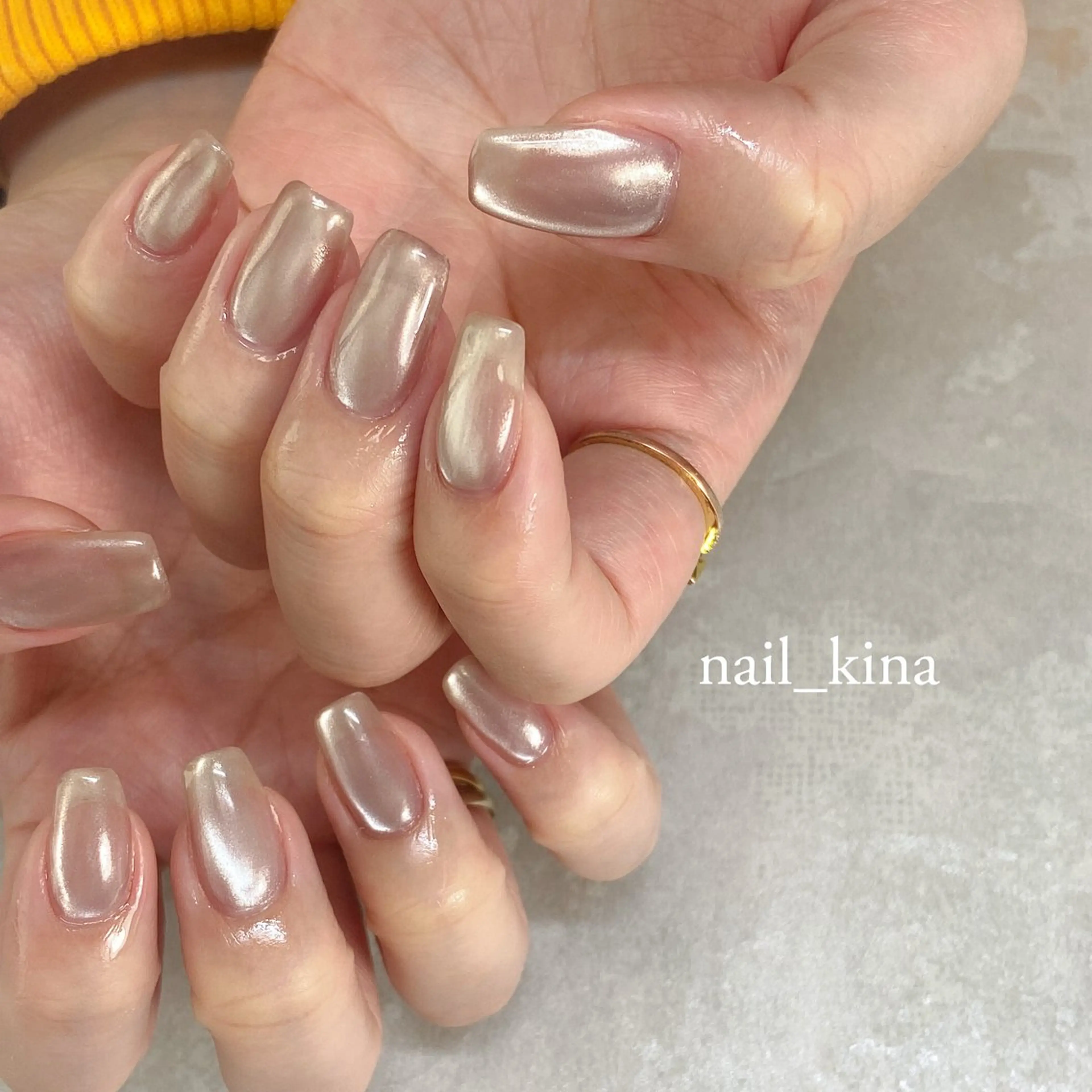 ネイル オーロラネイル マグネットネイル マグネットワンカラー ワンカラーネイル ハンドネイル nail_ kinaのネイルデザイン