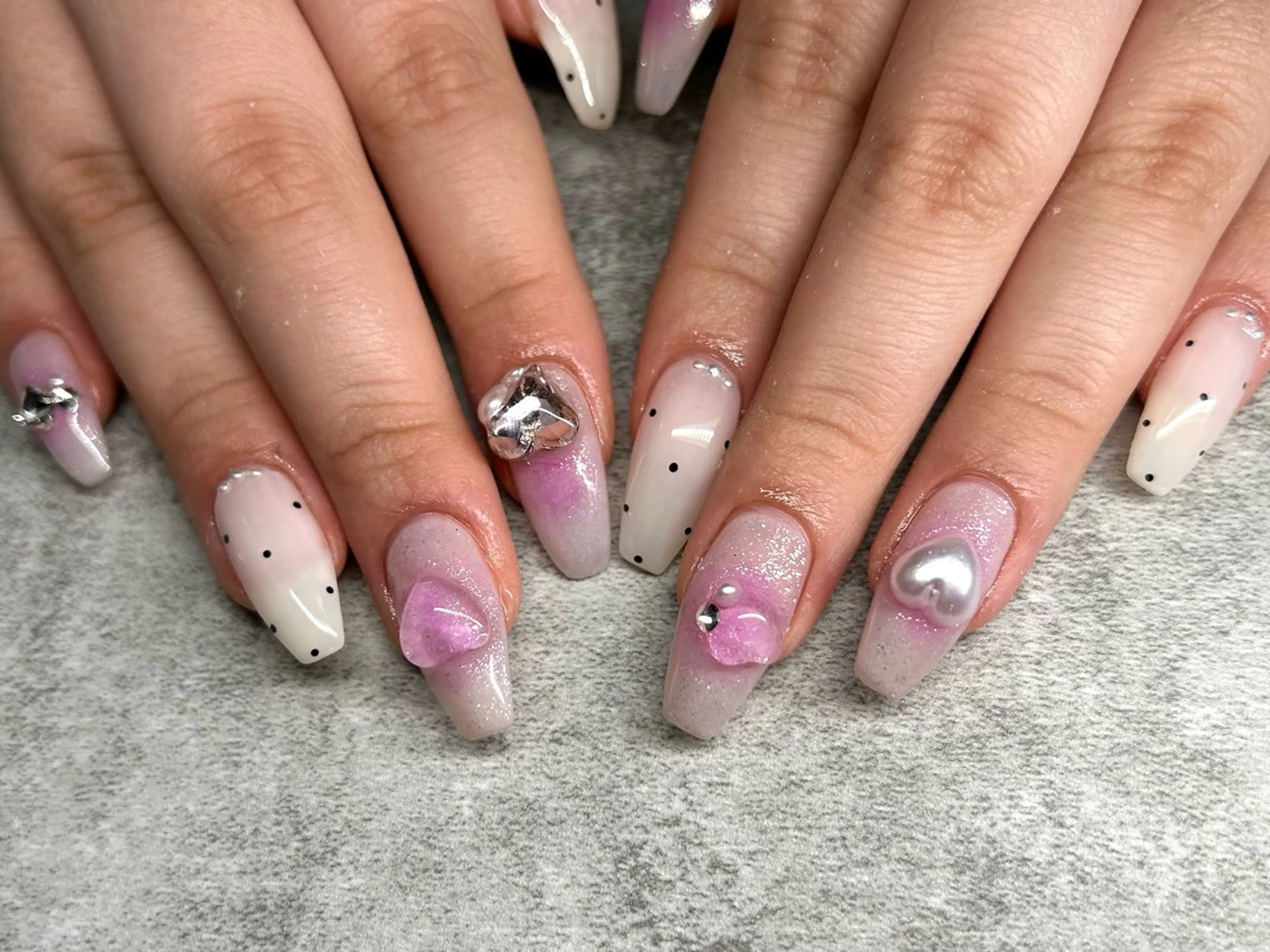 ネイル ハート ハンドネイル MiiTow nailのネイルデザイン