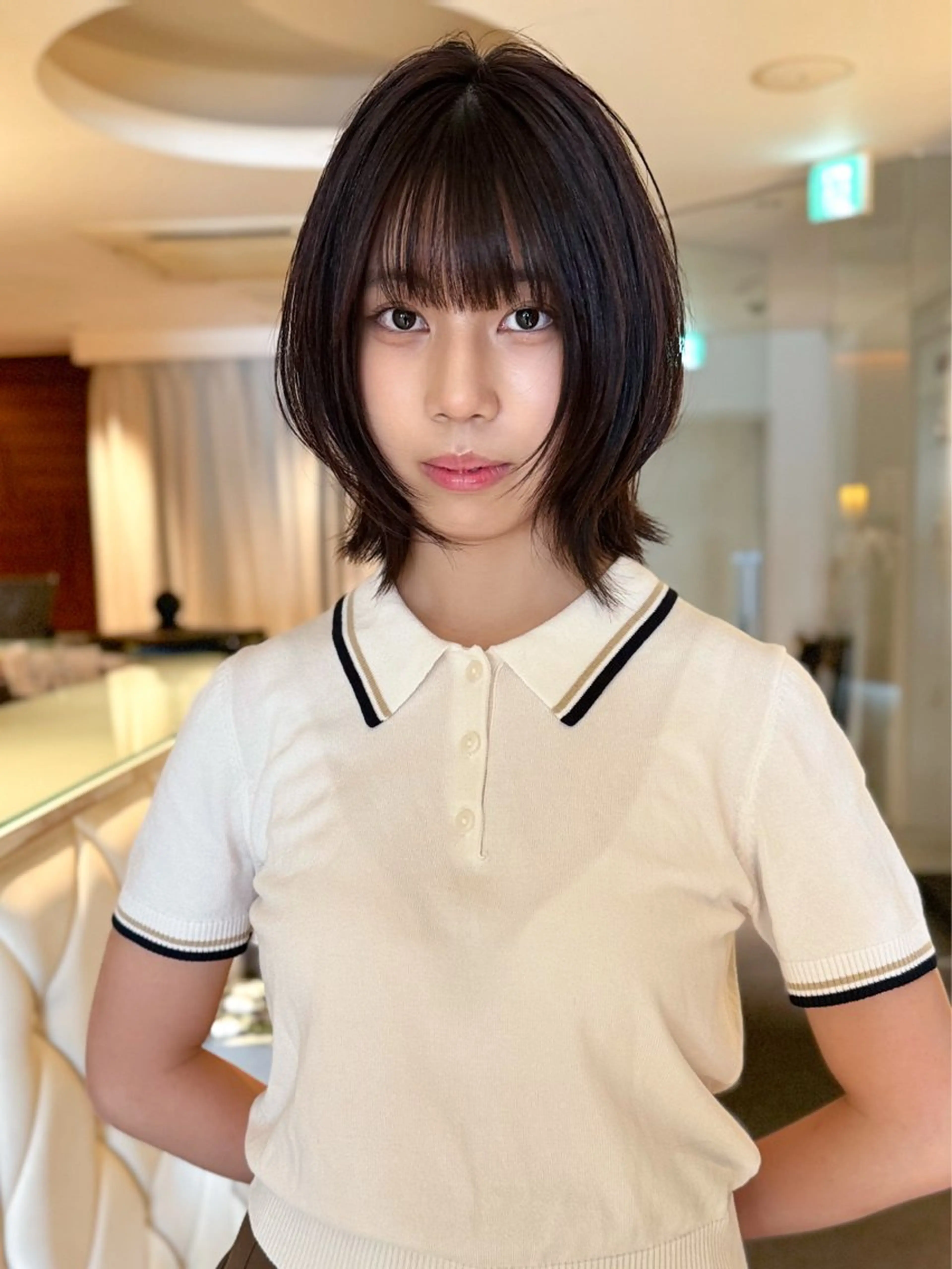 ミディアム ボブレイヤー ボブ レイヤーカット モデル募集/山田蓮/ レイヤーボブのヘアスタイル
