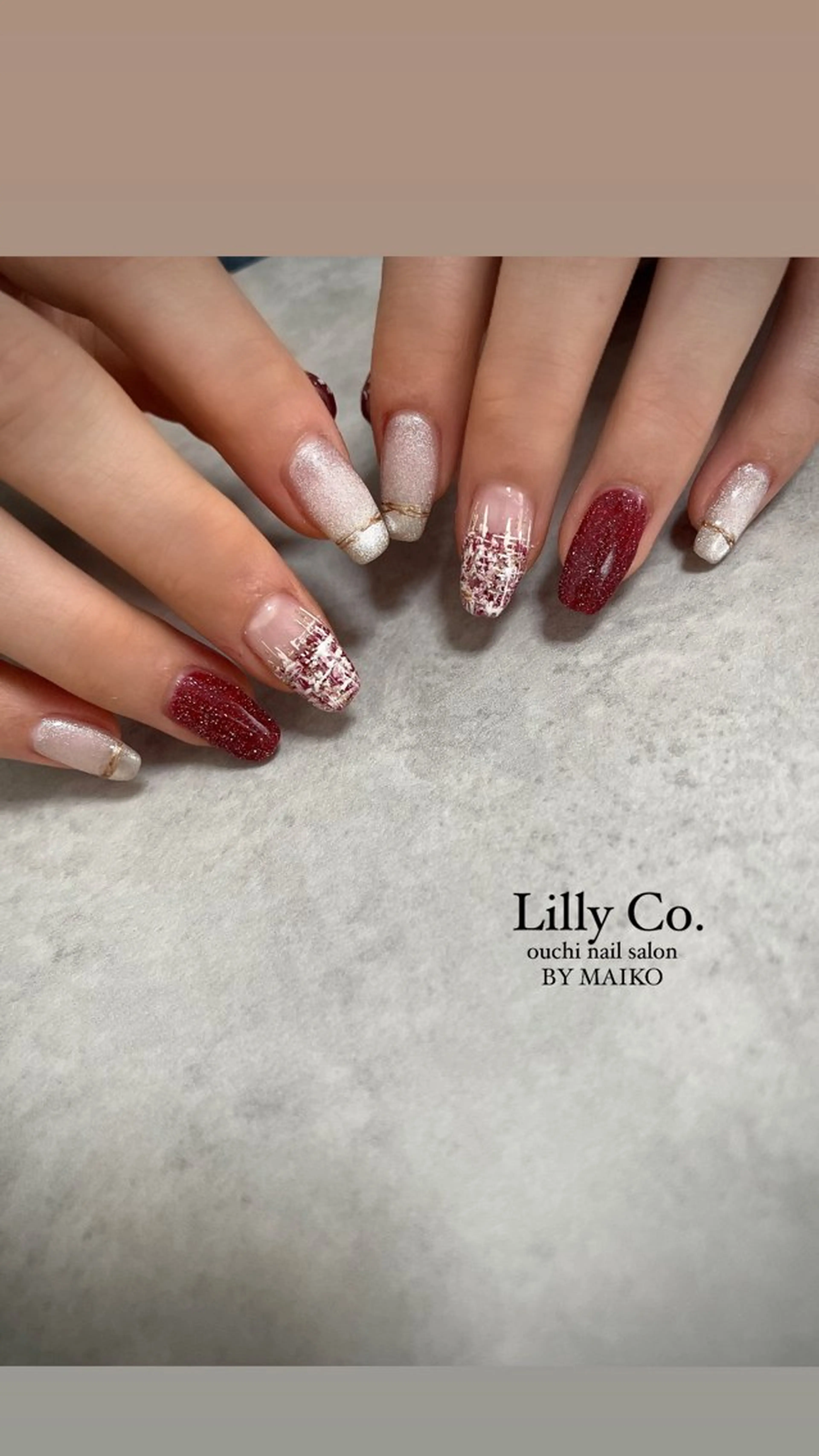 ネイル 春ネイル ツイードネイル ハンドネイル ハンドケア Lilly Co.のネイルデザイン