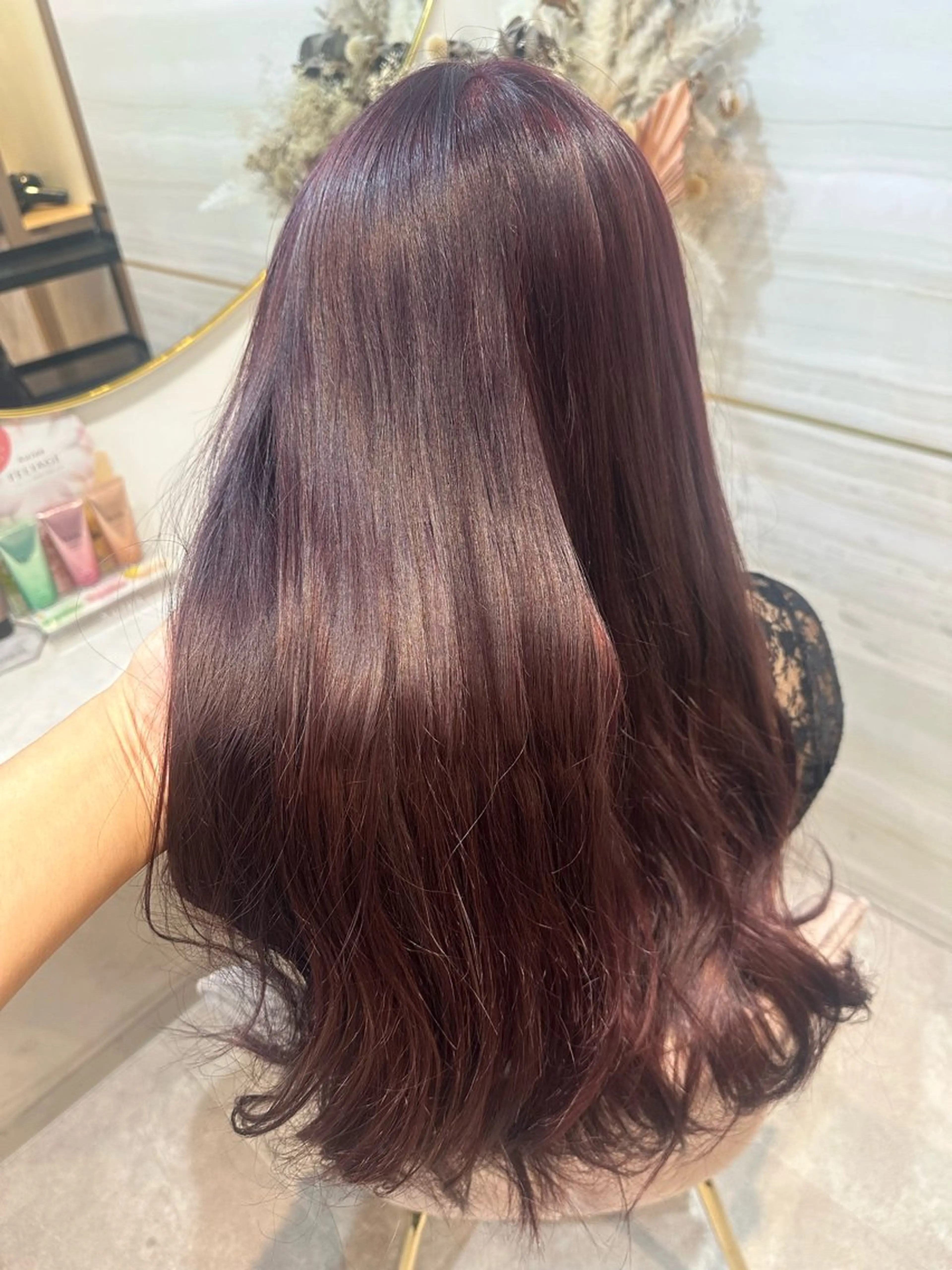 ロング カラー ブリーチ レッドカラー ヘアカラー 🎀Hina🎀 カットモデル様募集のヘアスタイル