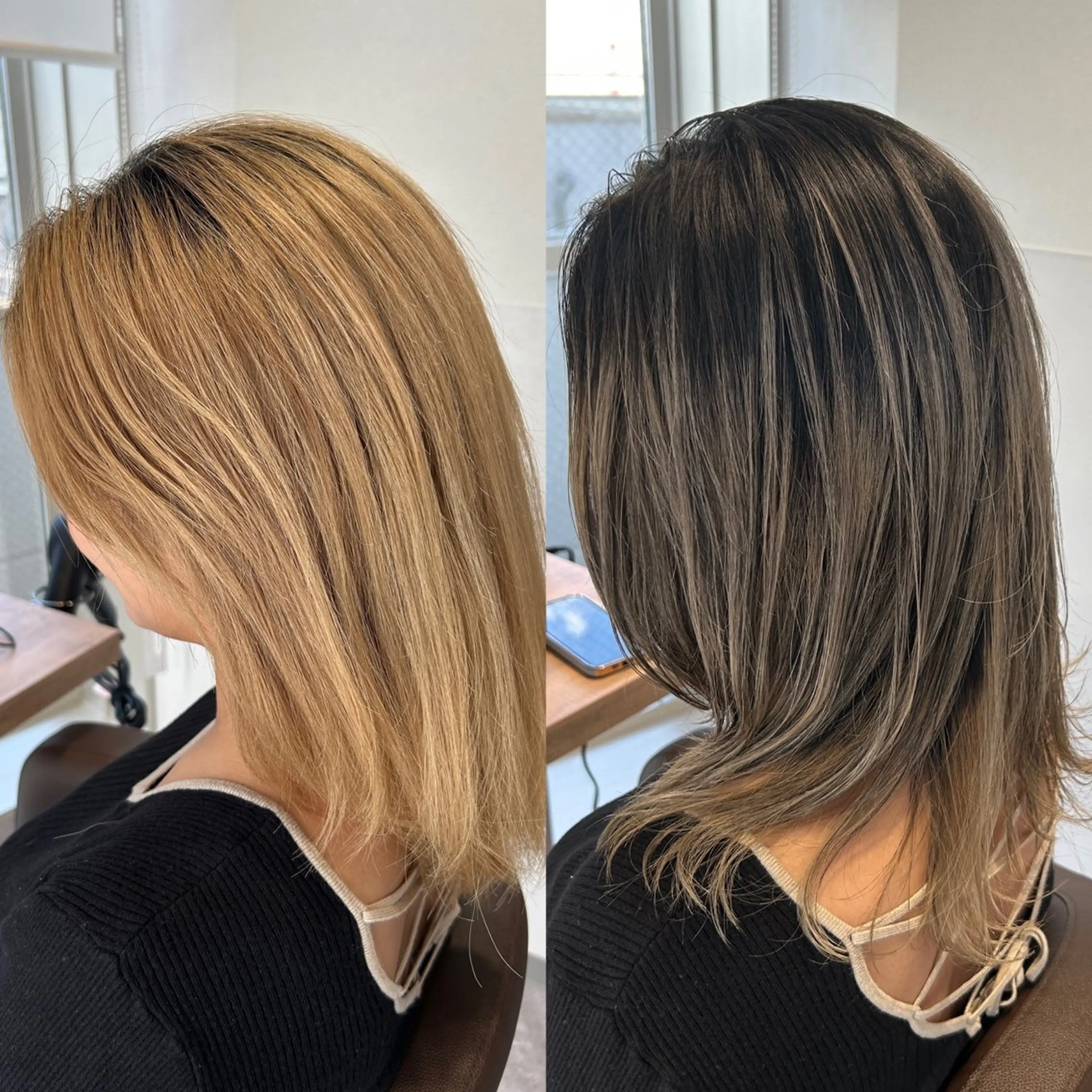 ミディアム 髪質改善 カット ヘアカラー SALOWIN 神戸三宮店所属・【三宮/ブリーチ なしカラー】高田祐也のヘアスタイル