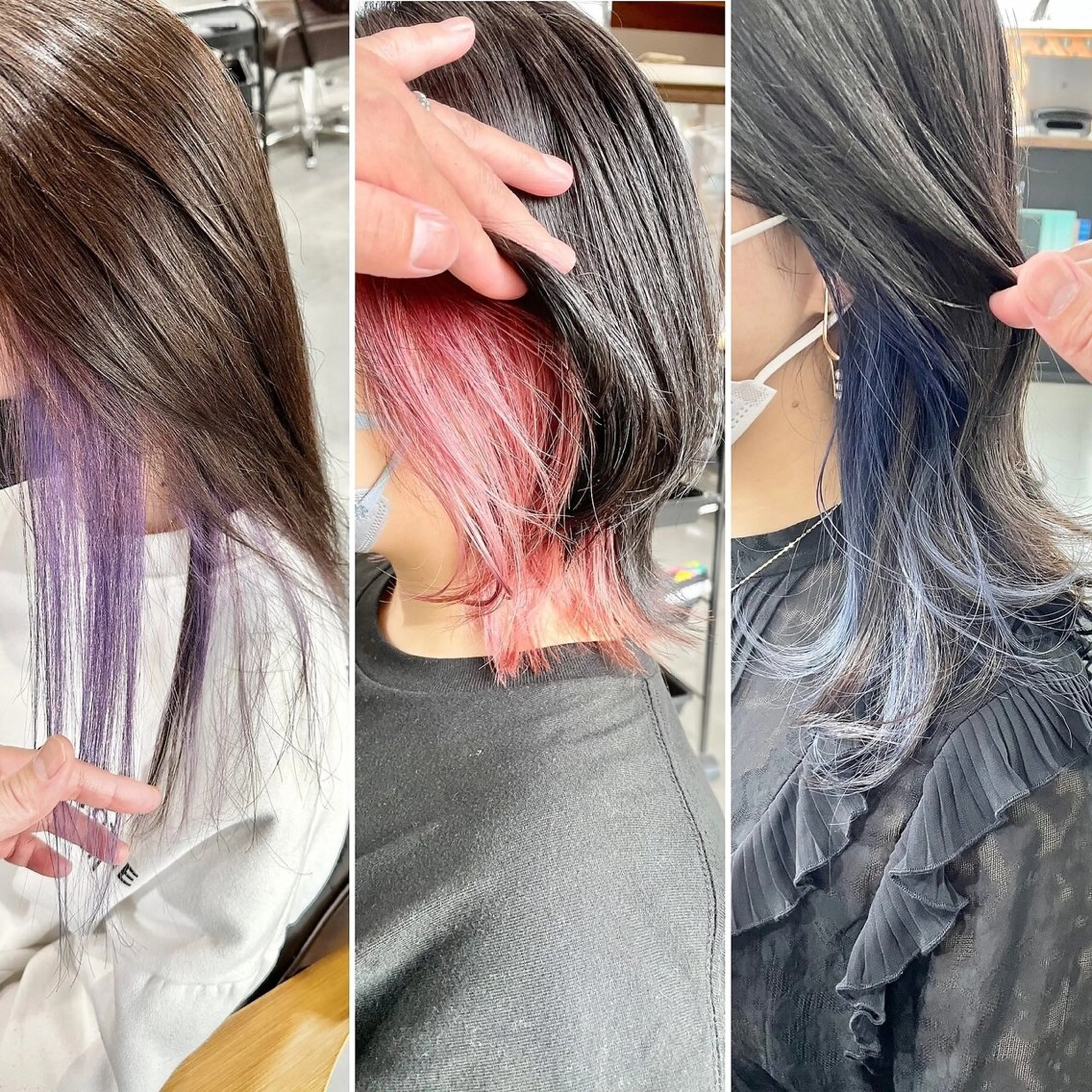 カット+インナーカラー,イヤリングカラー✨✨の写真