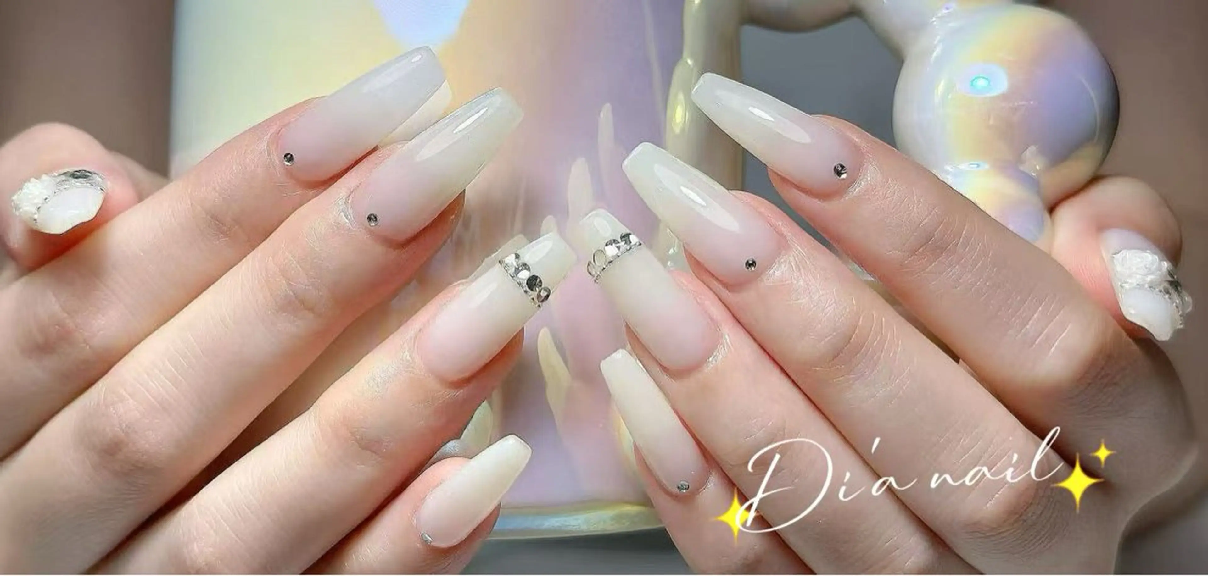 ネイル チークネイル ジェルネイル グラデーション マグネットネイル ニュアンスネイル Di'a nail ネイルサロンのネイルデザイン