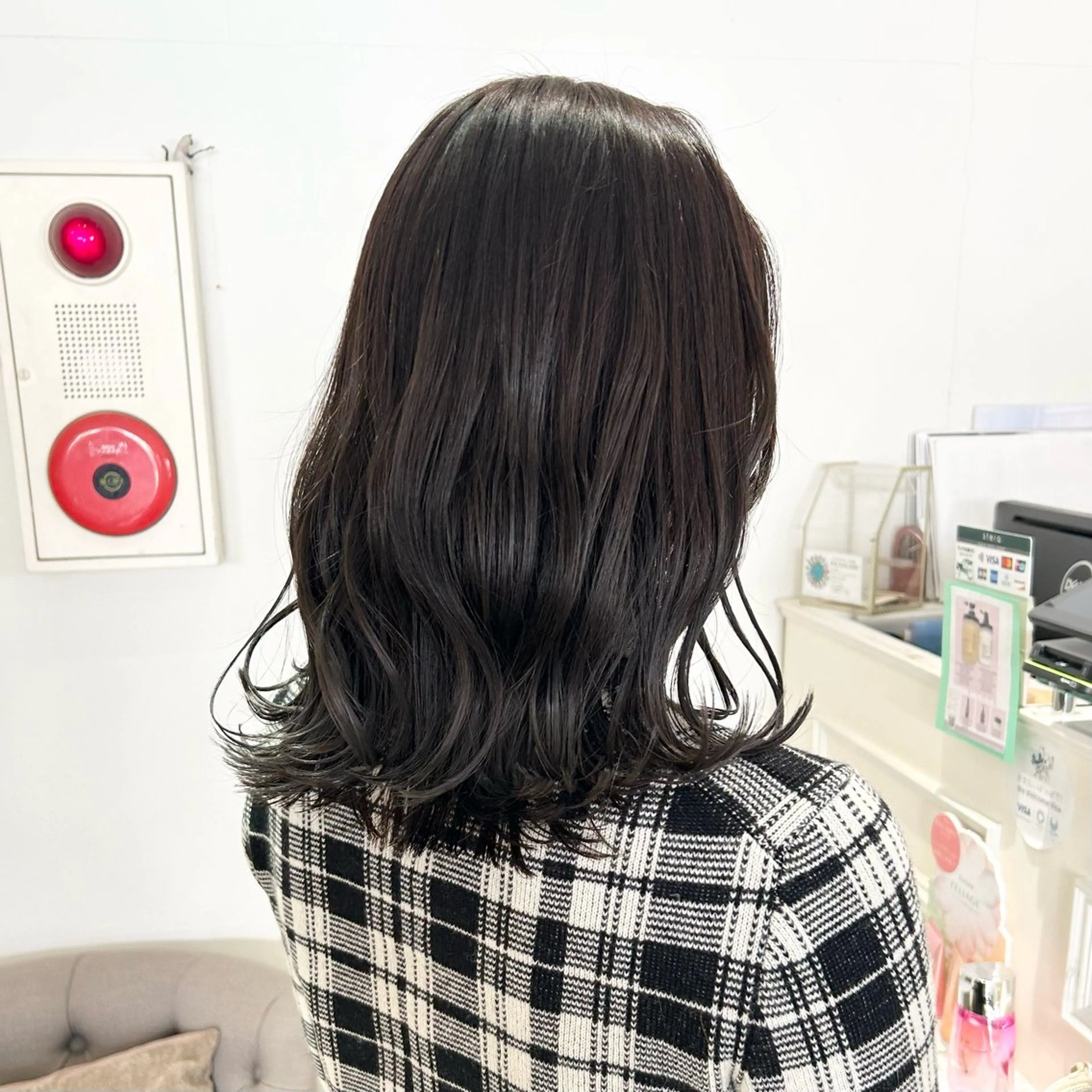 セミロング カラー ヘアアレンジ カット ヘアカラー トリートメント 吉水 彩乃 /ボブ/透明感カラーのヘアスタイル