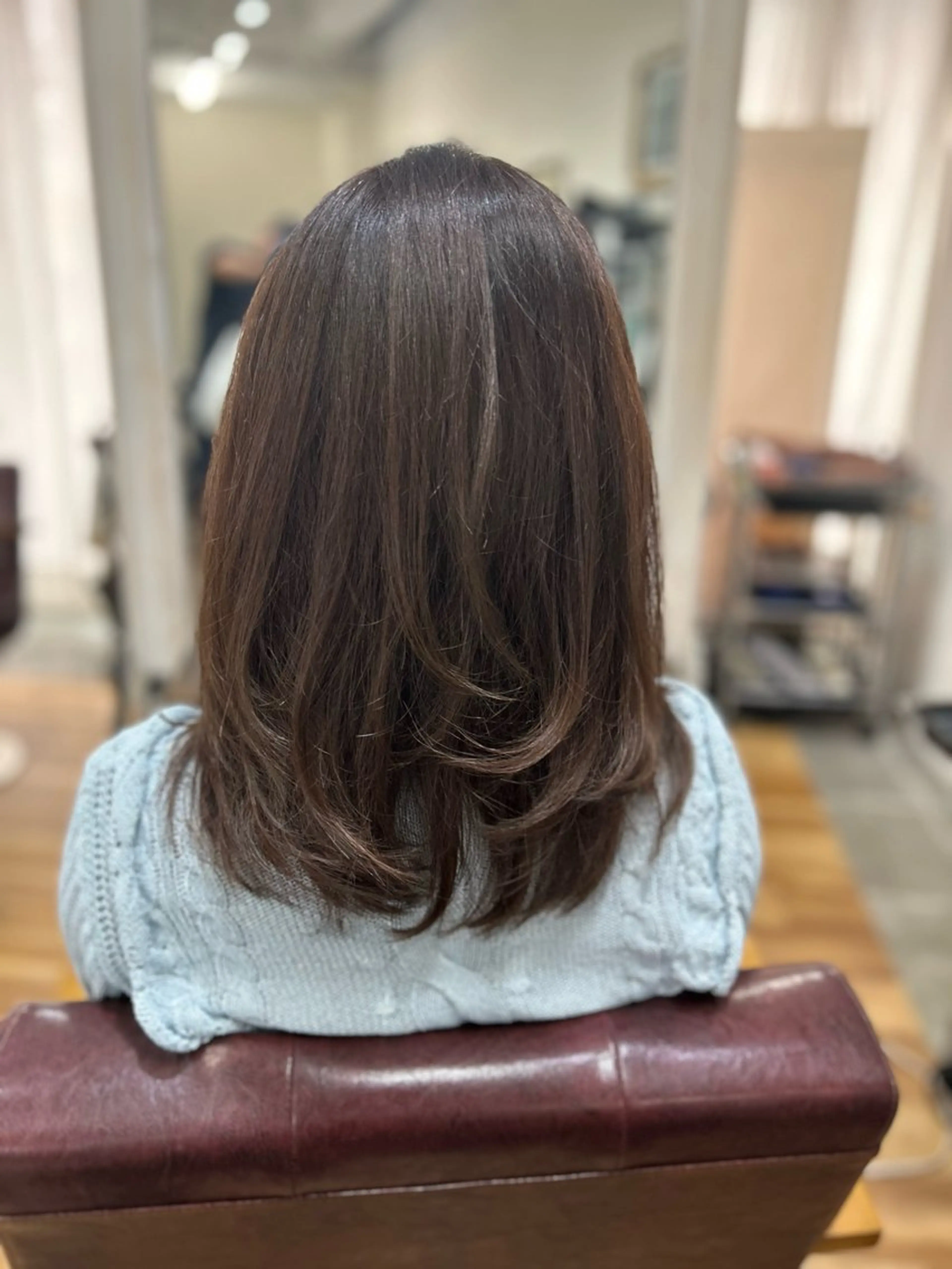 ミディアム ミディアムパーマ ボブ ハイライト 髪質改善 レイヤーカット カット CECIL hair なんば店所属・メンズパーマ 艶髪☆店長☆有馬のヘアスタイル