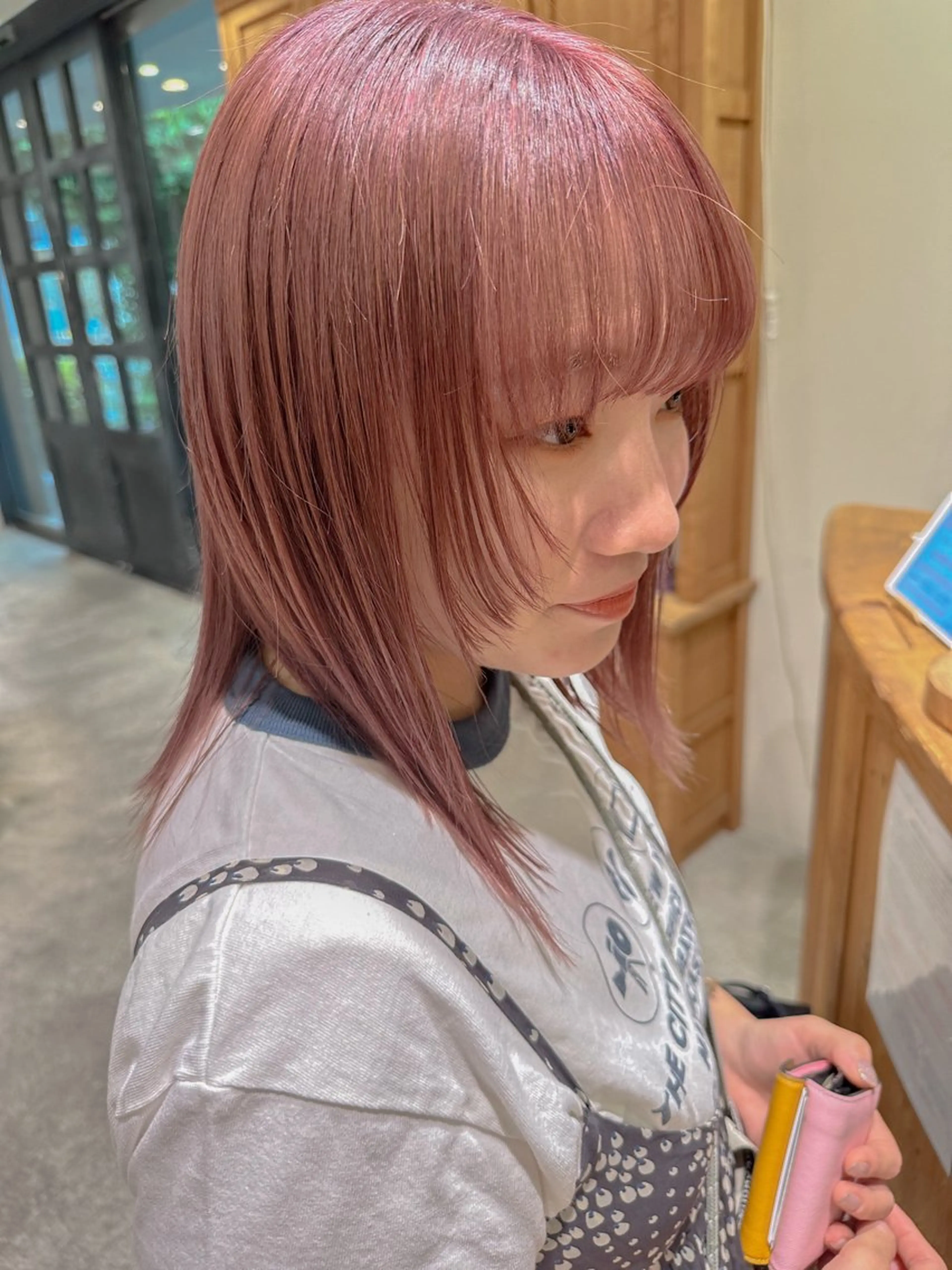 ミディアム カット ヘアカラー トリートメント デザインカット/梅田 ケアブリーチ/平野恵のヘアスタイル