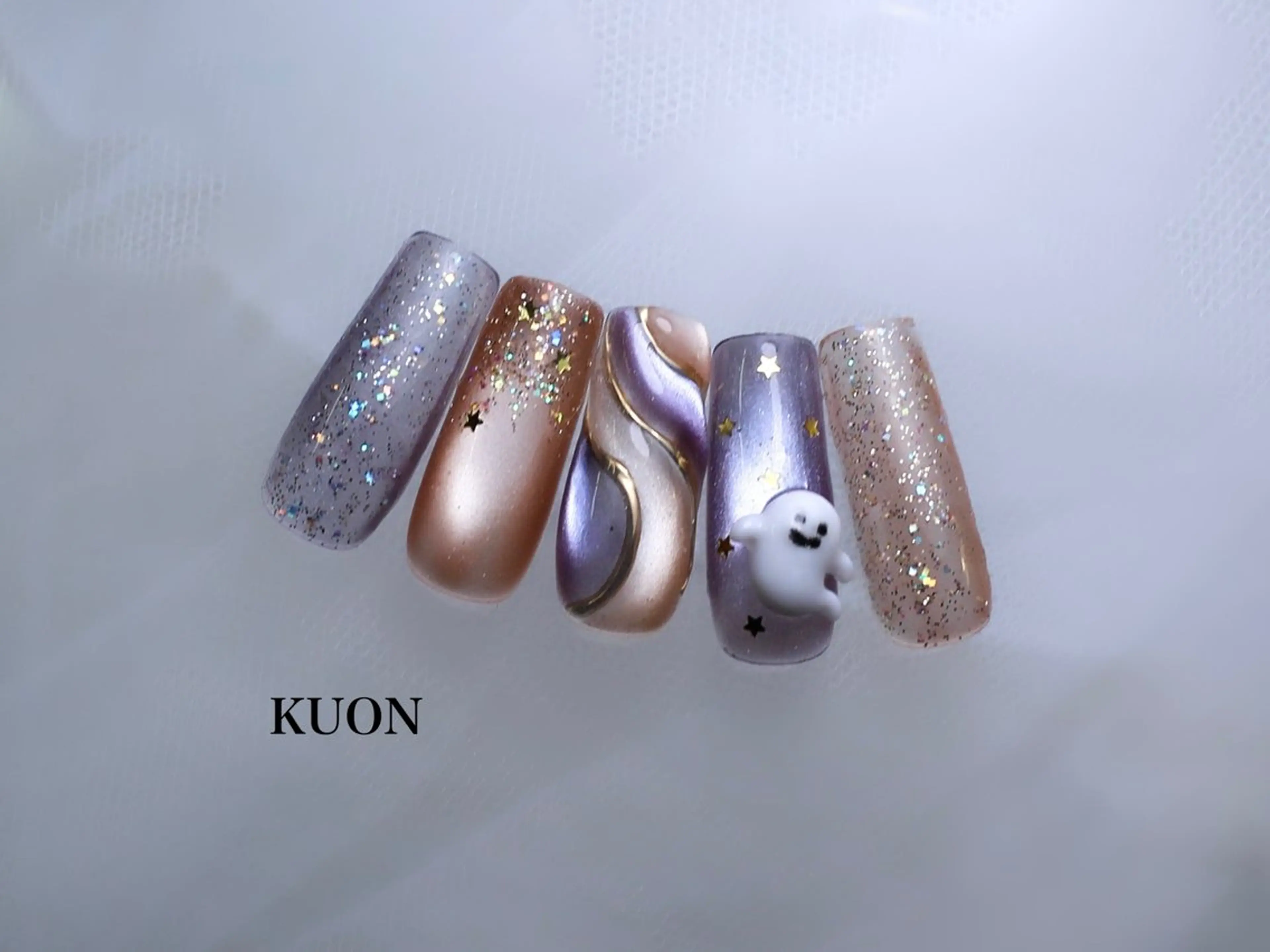ネイル アートネイル ハロウィン マグネットネイル ハンドネイル KUON 本町阿波座のネイルデザイン