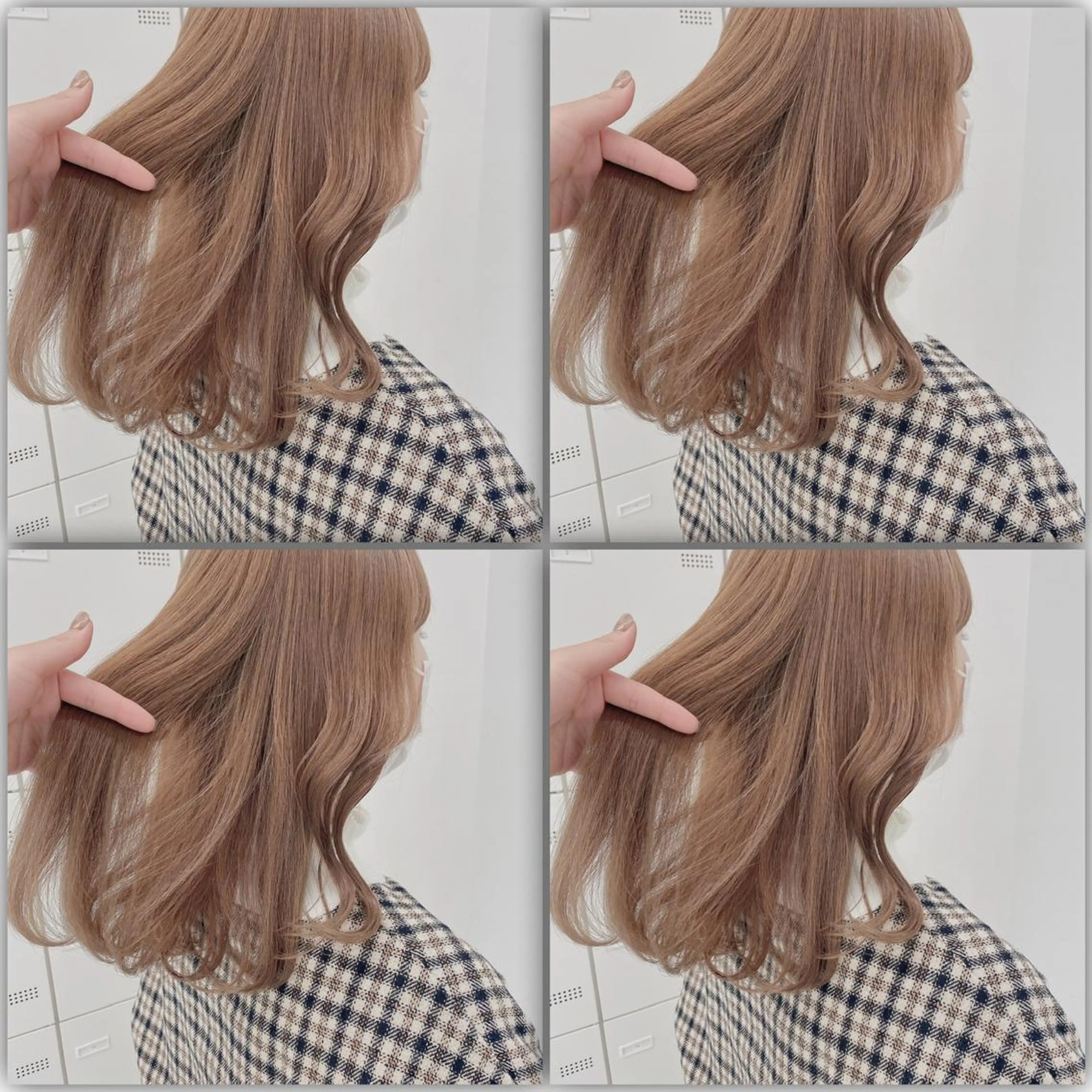 セミロング カラー ダブルカラー 韓国レイヤーKYONのヘアスタイル