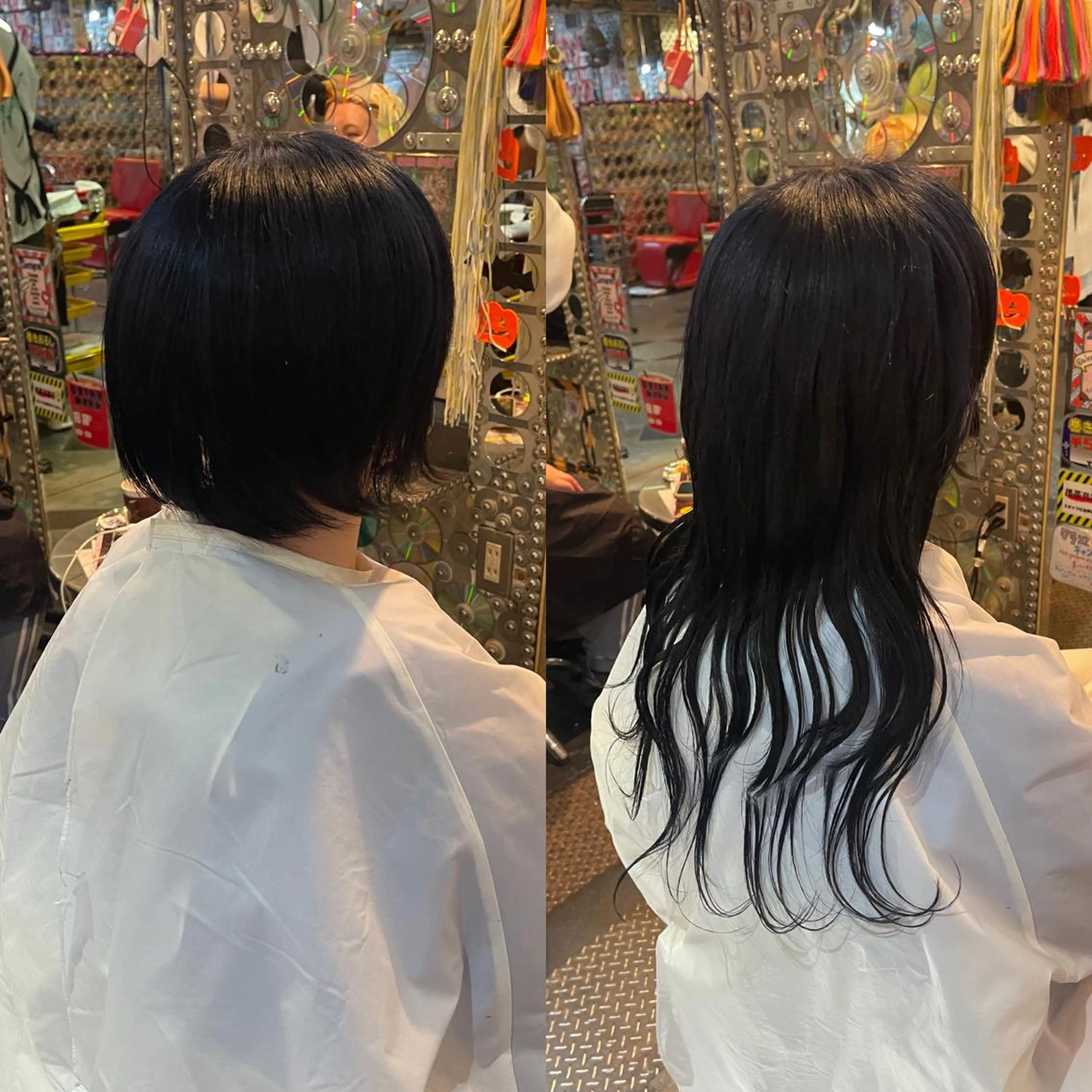 ミディアム カラー ヘアアレンジ 編み込みエクステ エクステ ウルフカット haco+所属・🌈派手髪エクステ ブレイズ🌈ひろとのヘアスタイル