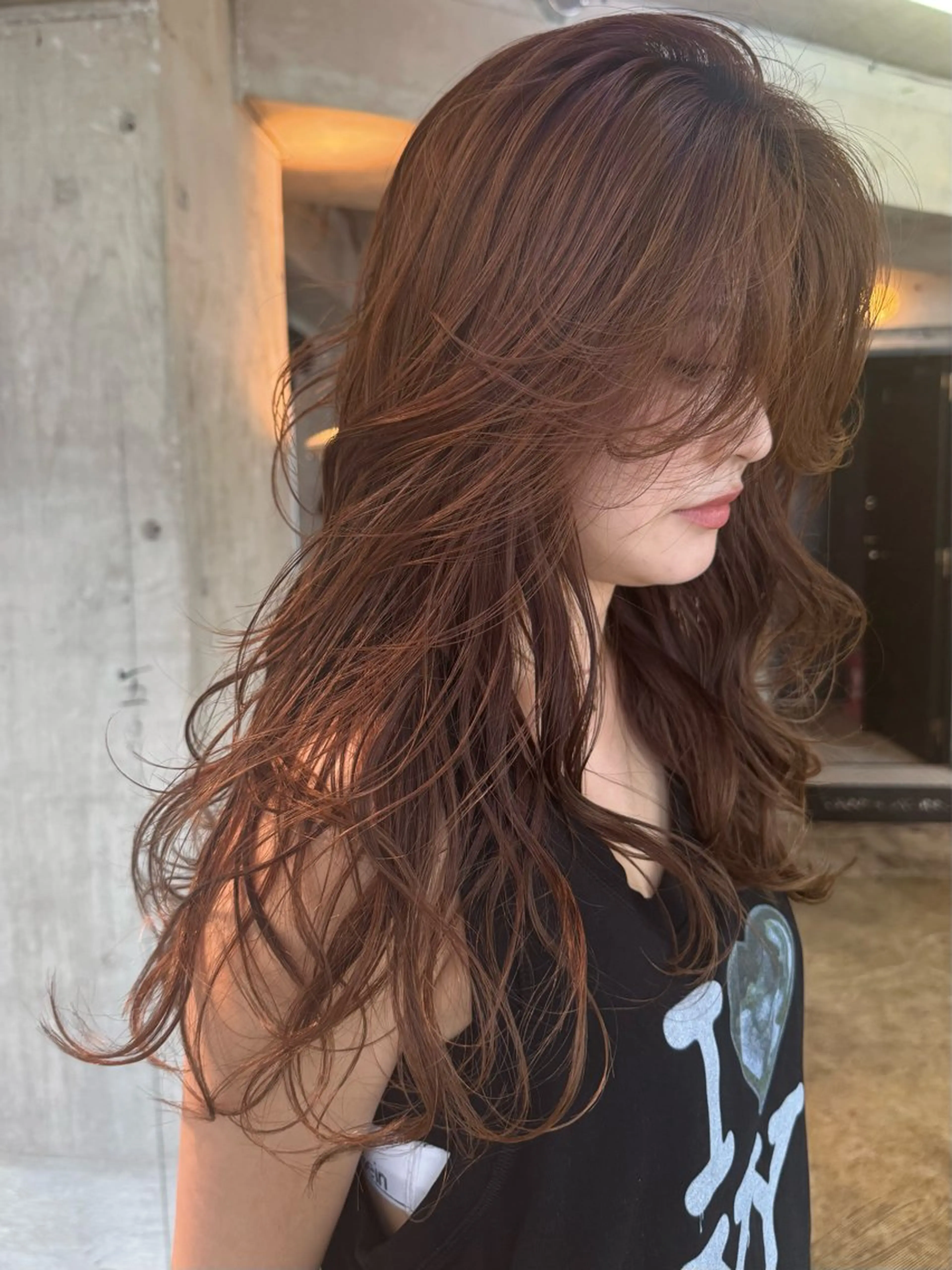 ロング カラー パーマ カット ヘアカラー トリートメント YOKO/パーマ レイヤーカットのヘアスタイル