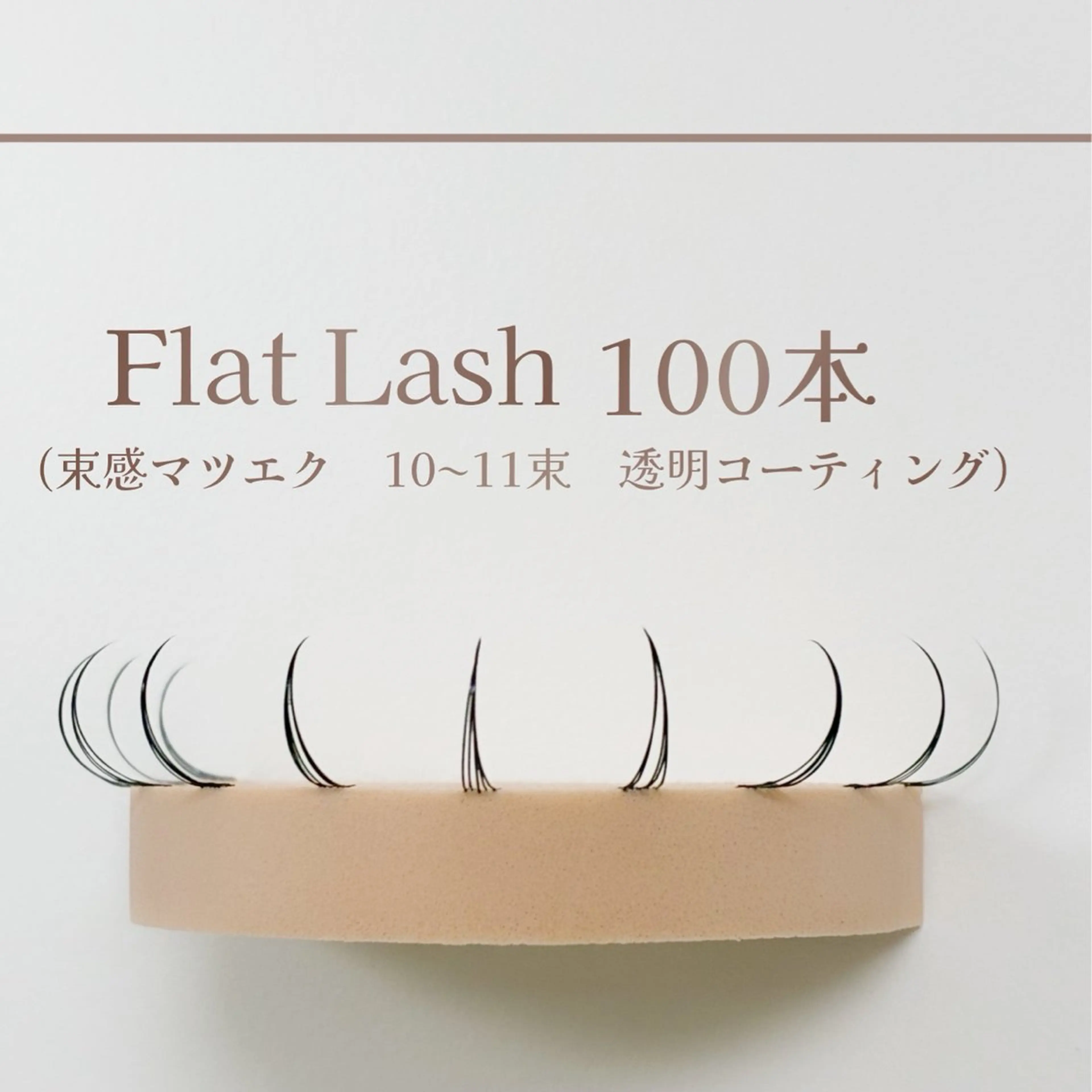 【韓国風・束感デザイン】フラットラッシュ100本　　　　　　　　(10​〜​11束・透明コーティング仕上げ)の写真