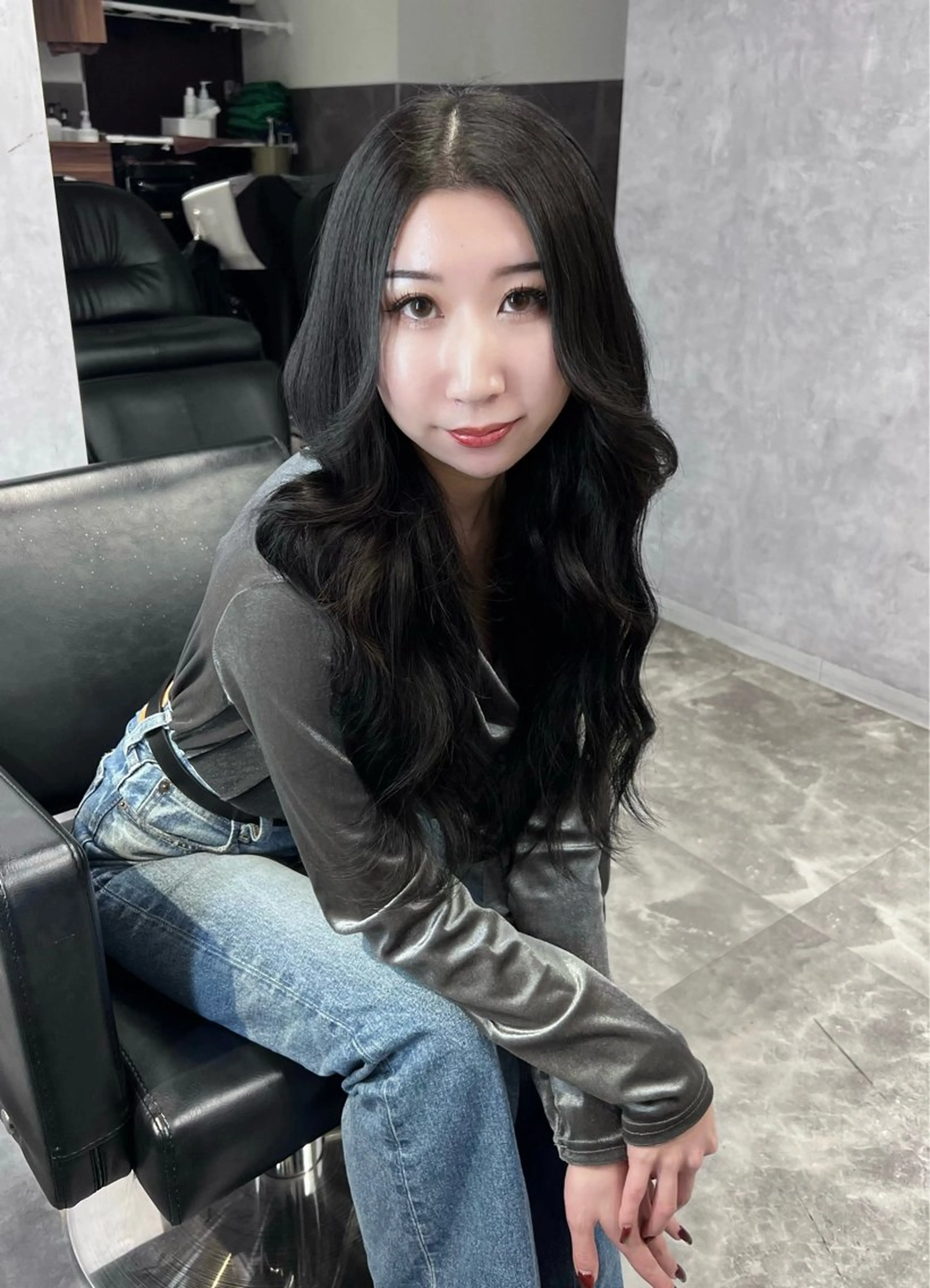 ロング カラー カット ヘアカラー TOMONA👑 透明感カラーレイヤーのヘアスタイル