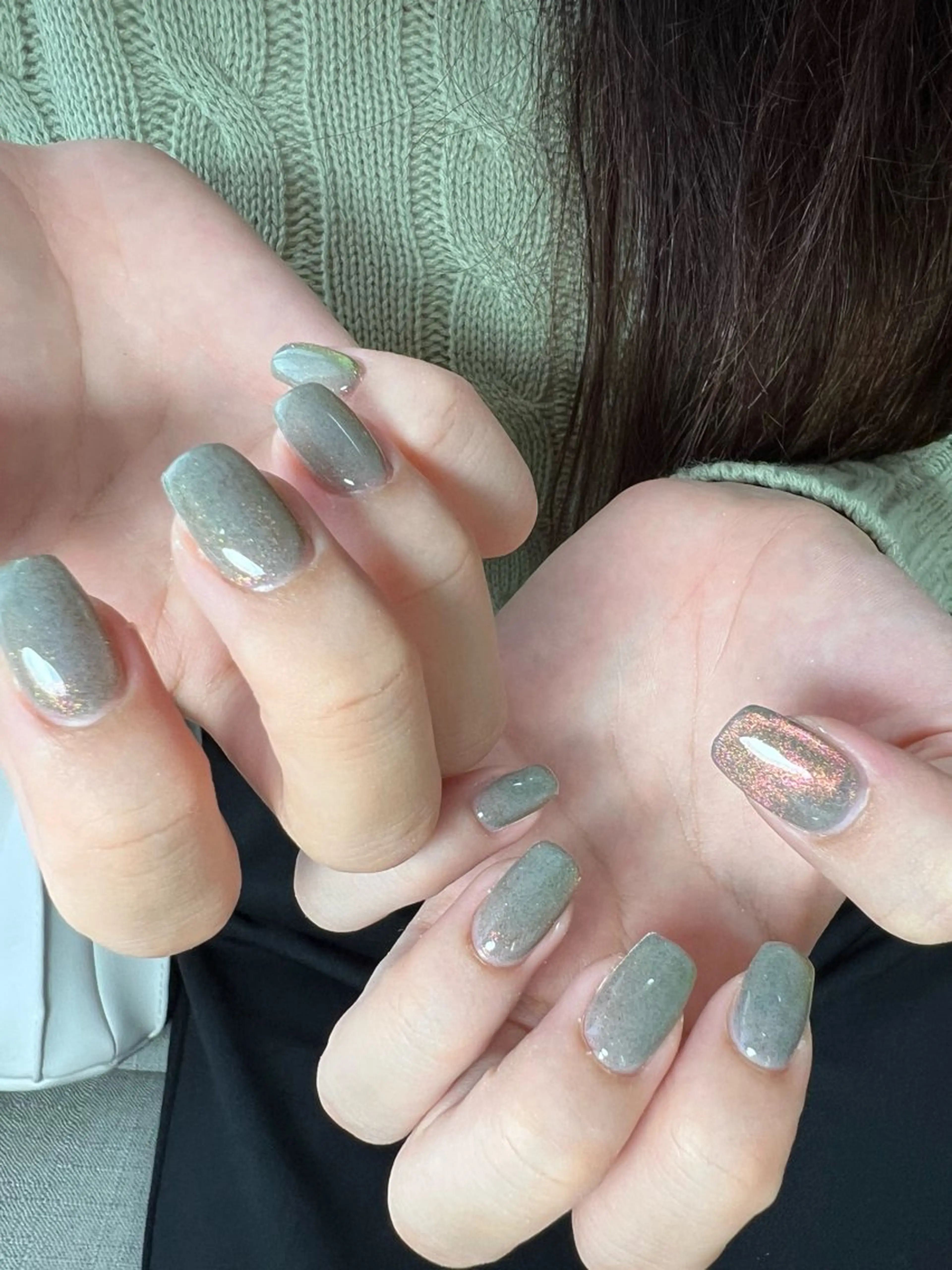 ネイル ジェルネイル マグネットネイル 持ち込み ニュアンスネイル オフィスネイル flowers nailのネイルデザイン