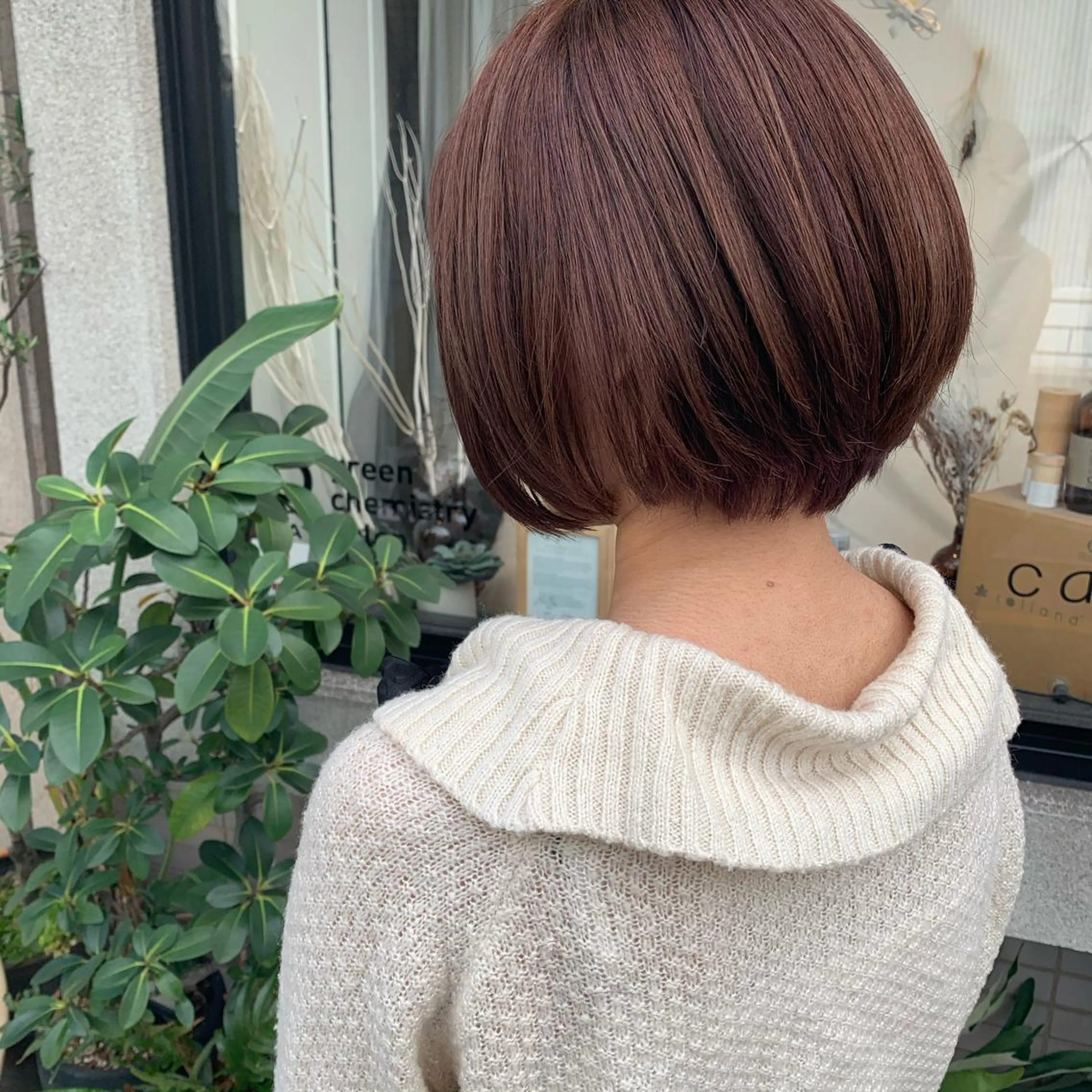 ショート カット ヘアカラー トリートメント 艶髪color💎髪 質改善ストレート大吉のヘアスタイル