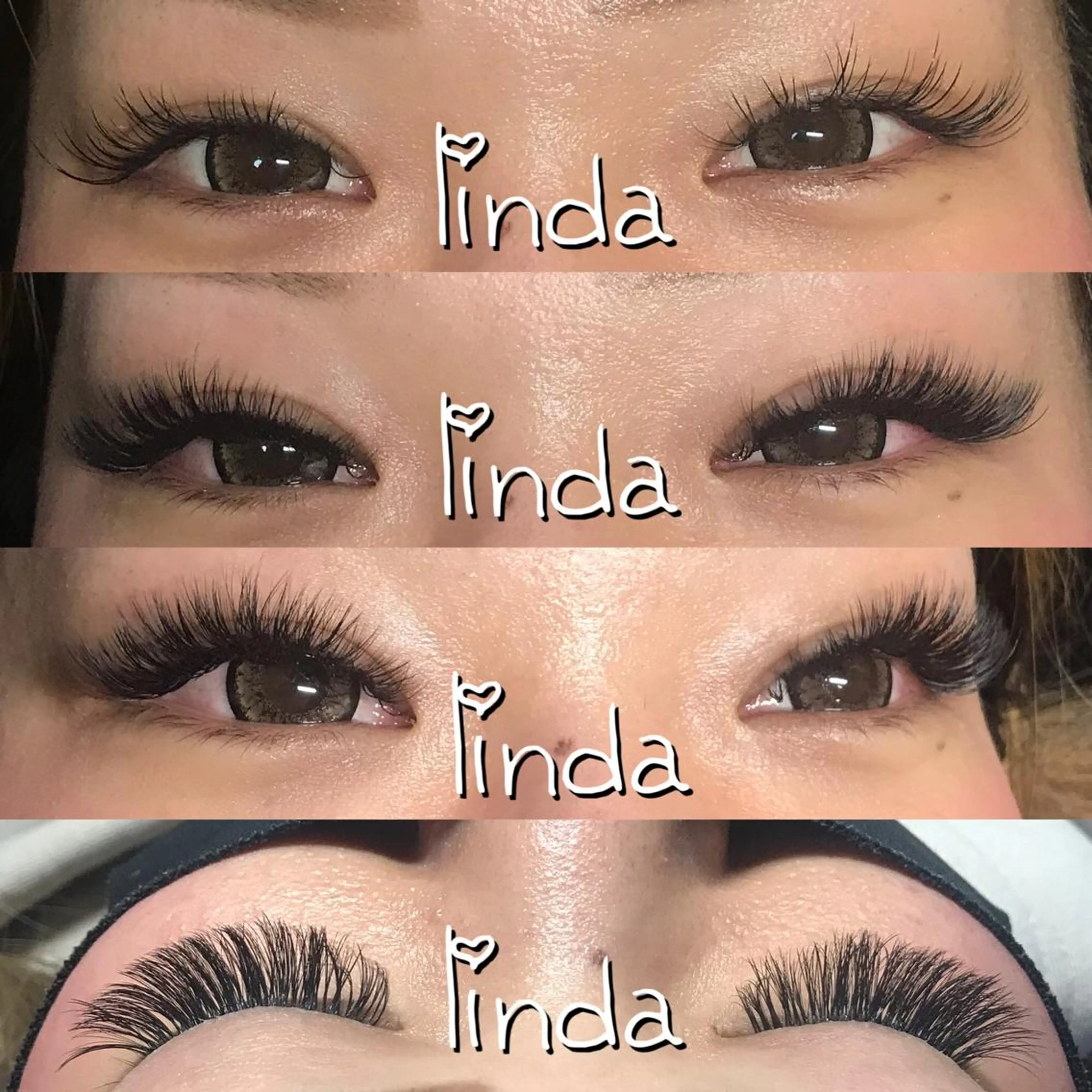 マツエク・マツパ 付け放題 ボリュームラッシュ linda lashesのマツエク・マツパデザイン