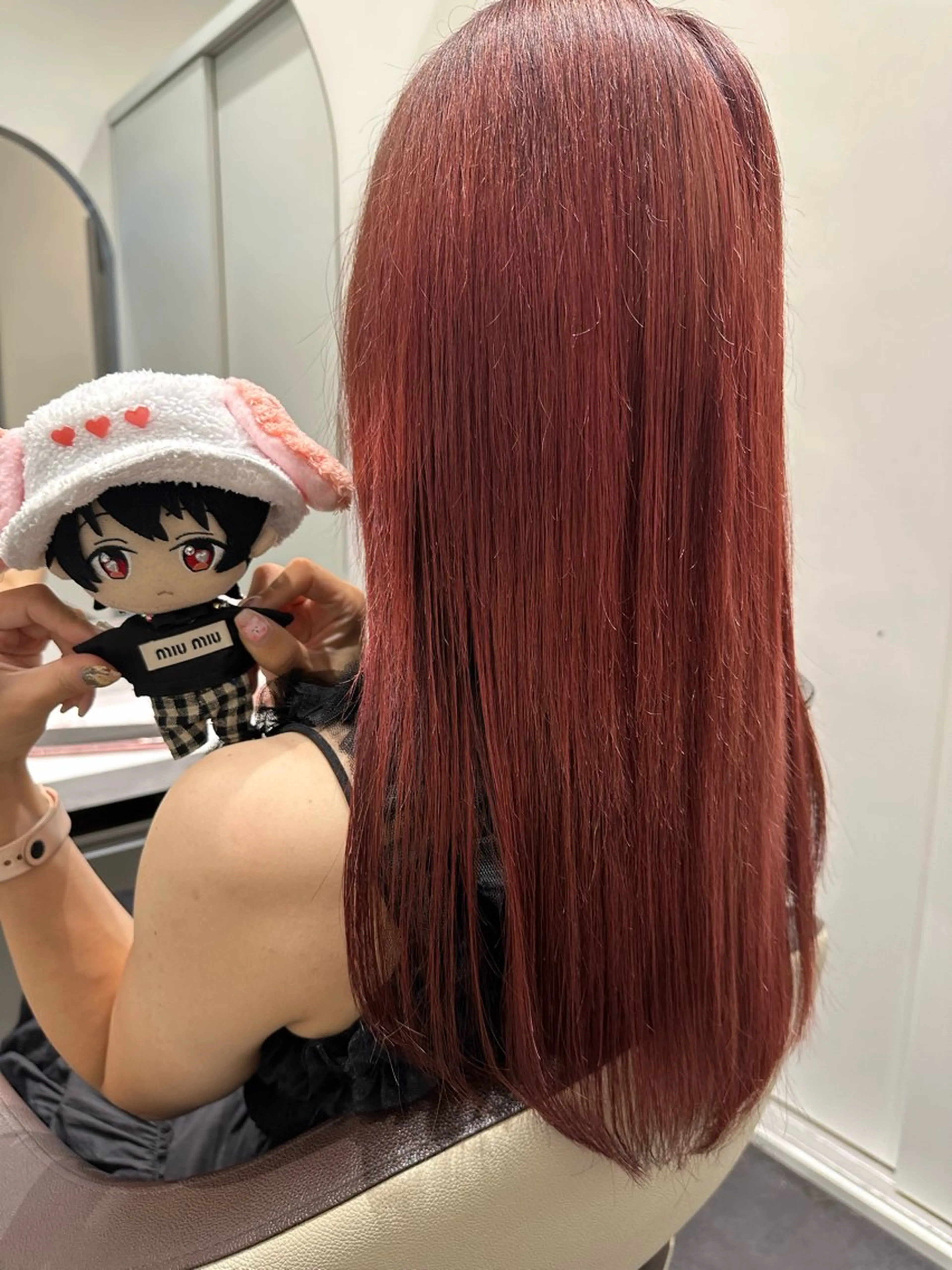 セミロング カラー ボルドーカラー ヘアカラー トリートメント あらげ 🌈推しカラー🌈ᵕのヘアスタイル