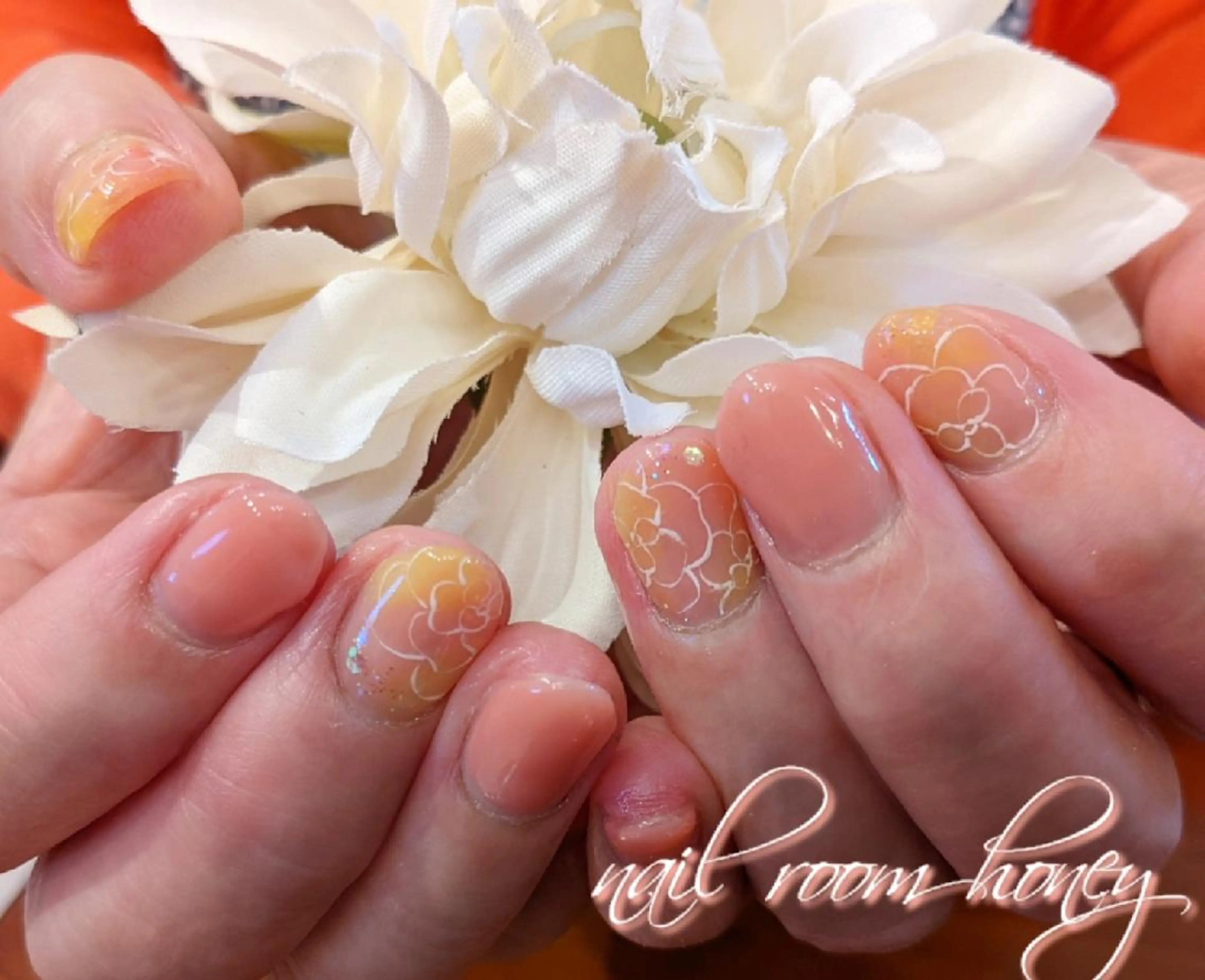 ネイル アートネイル ピンク 春ネイル nail room  honeyのネイルデザイン