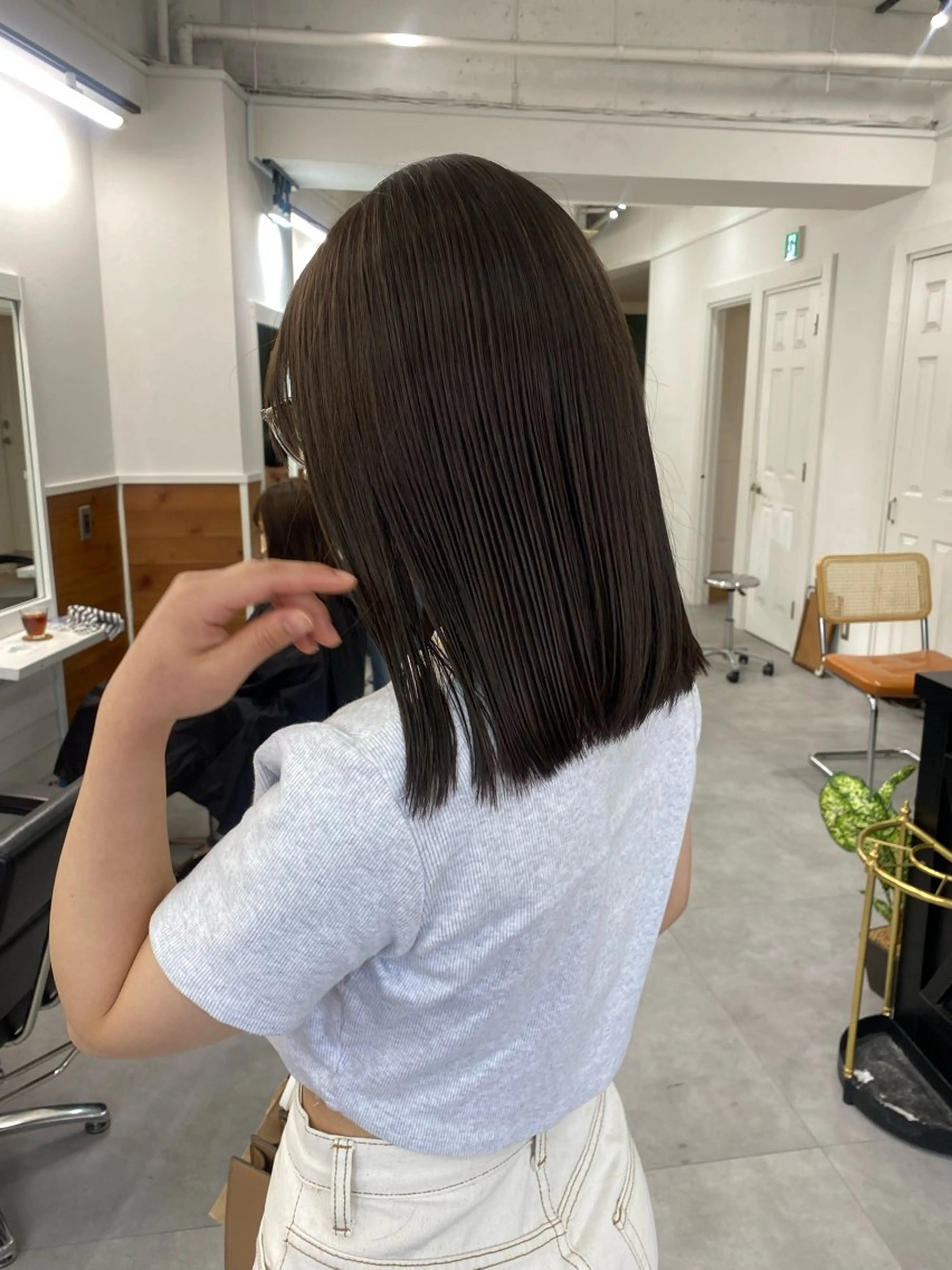 ミディアム カラー カット ヘアカラー トリートメント ボブ/透明感カラー /サナ🌼のヘアスタイル