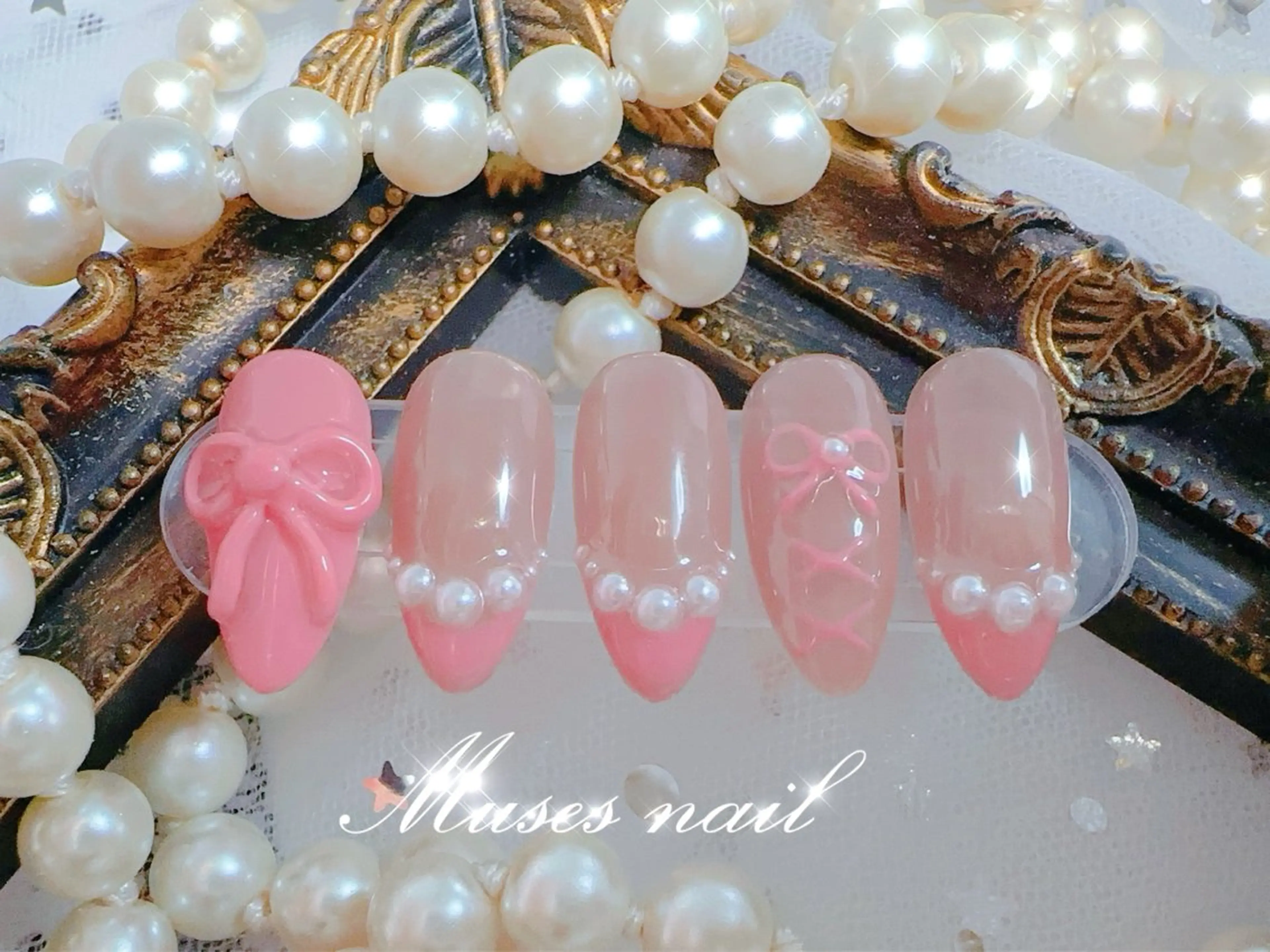 ネイル オーロラネイル チークネイル 長さ出し フレンチネイル ジェルネイル MUSES  NAIL  SALON所属・MUSES ネイルのネイルデザイン