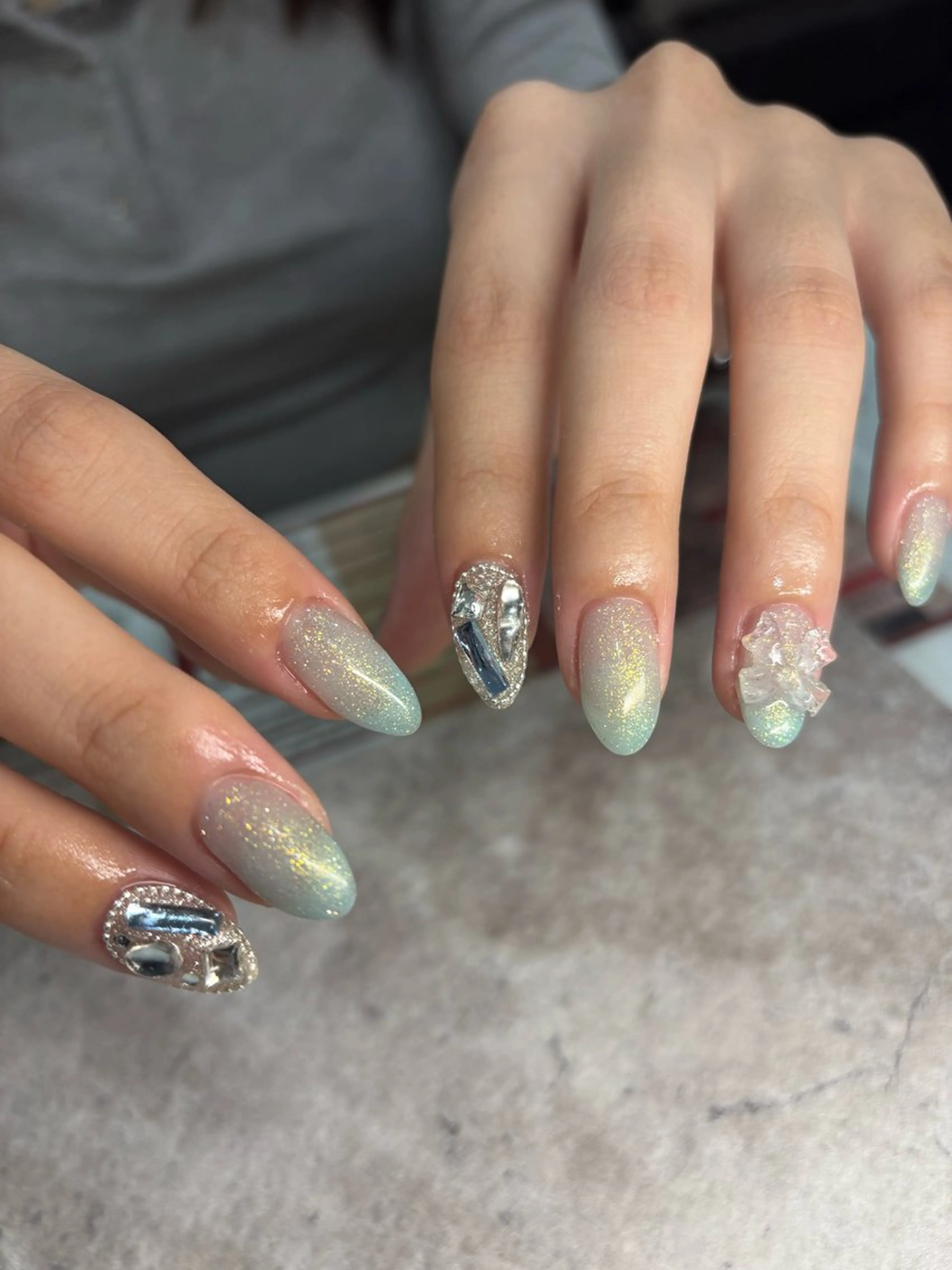 ネイル ストーンネイル ハンドネイル LICO NAIL&EYELASH所属・Lico Ryoのネイルデザイン