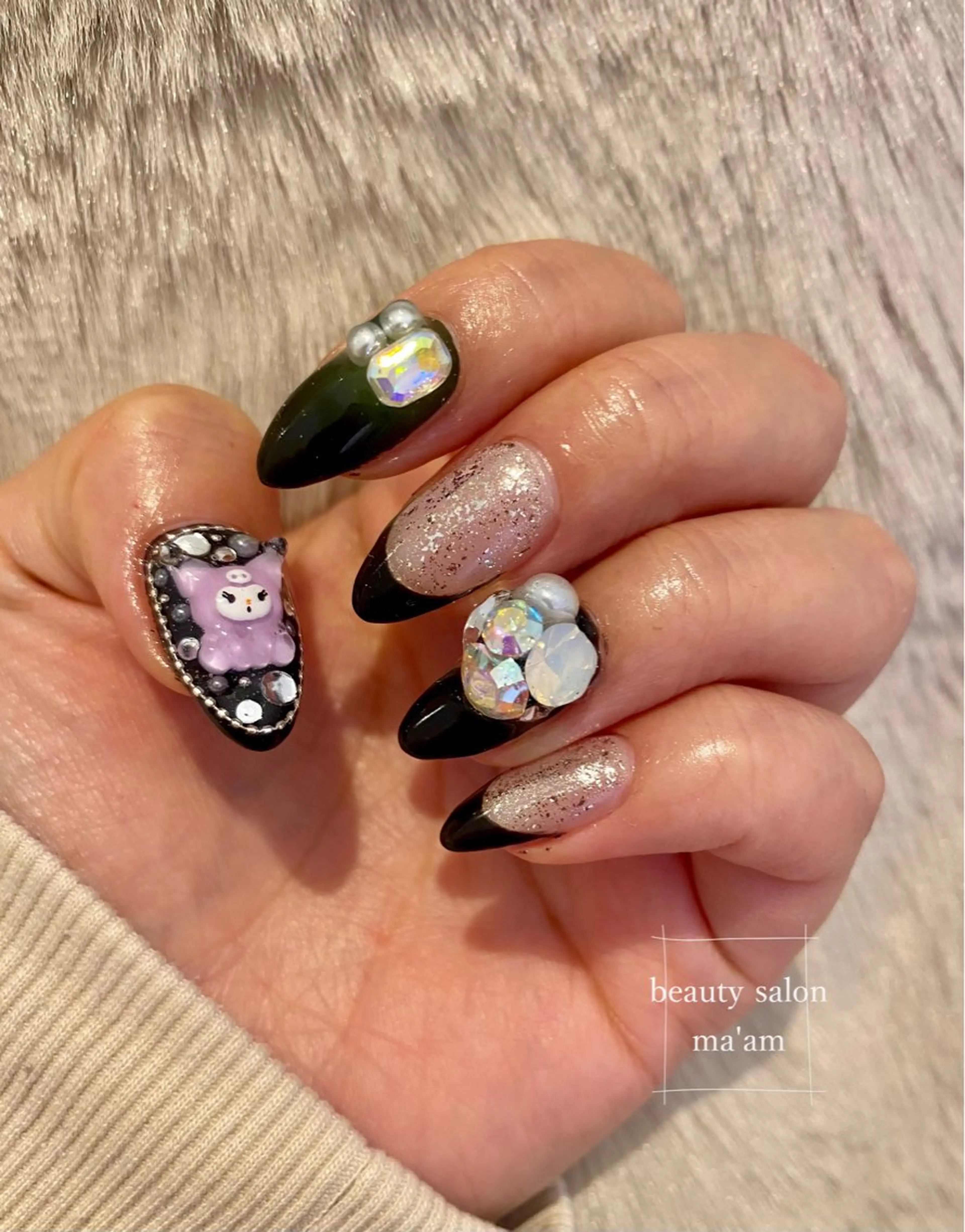 ネイル ジェルネイル グラデーション ラメ(グリッター) ラメグラデーション マグネットネイル ハンドネイル beauty salon ma'am所属・chihiro 小路ネイルのネイルデザイン