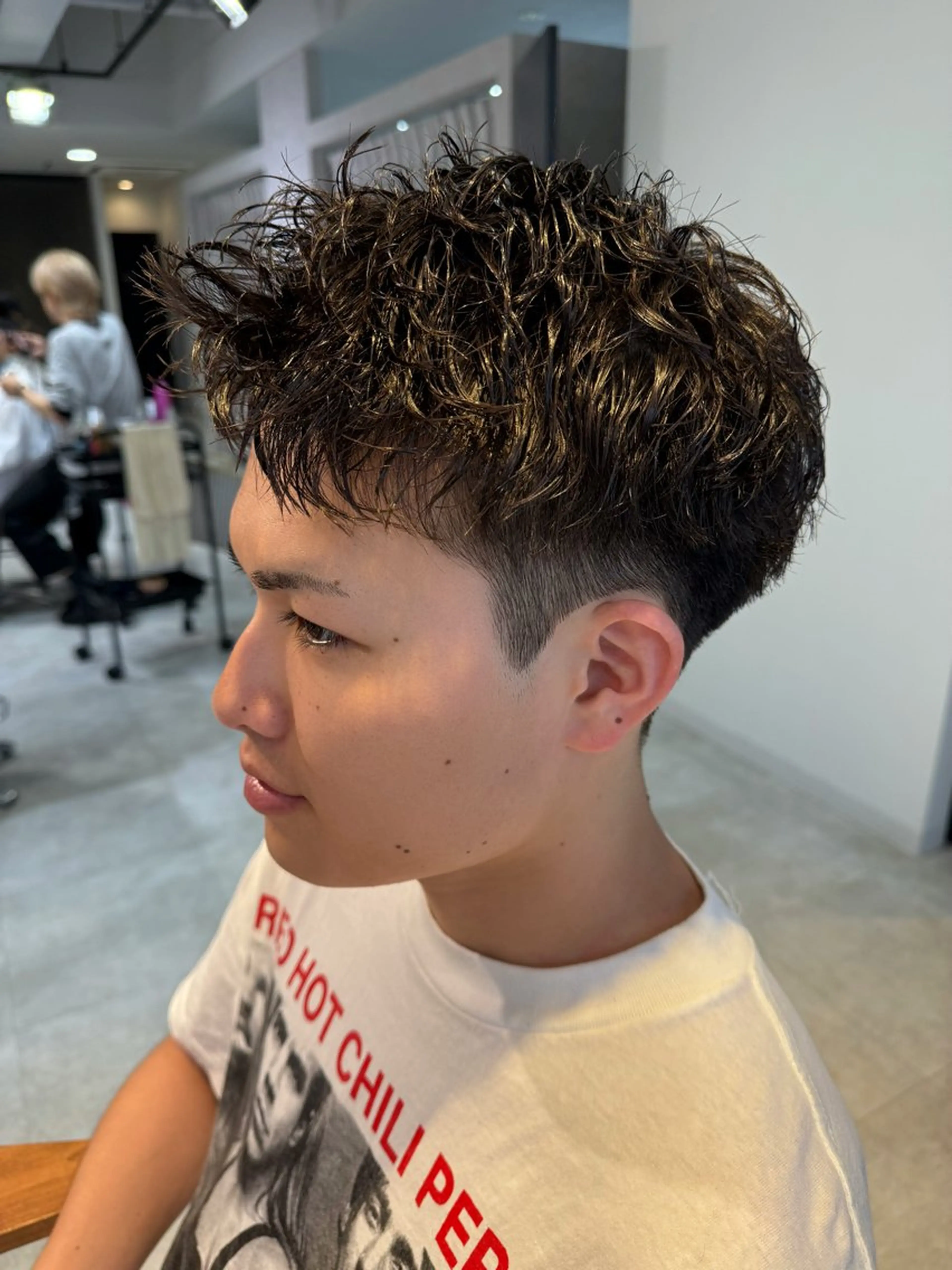 パーマ メンズ センターパート マッシュ メンズパーマ スパイキーショート ツイストスパイラルパーマ カット パーマ LICO HAIR＆RELAXATION 名駅店所属・メンズ/波巻き/ ツイスパ/田中陸翔のヘアスタイル