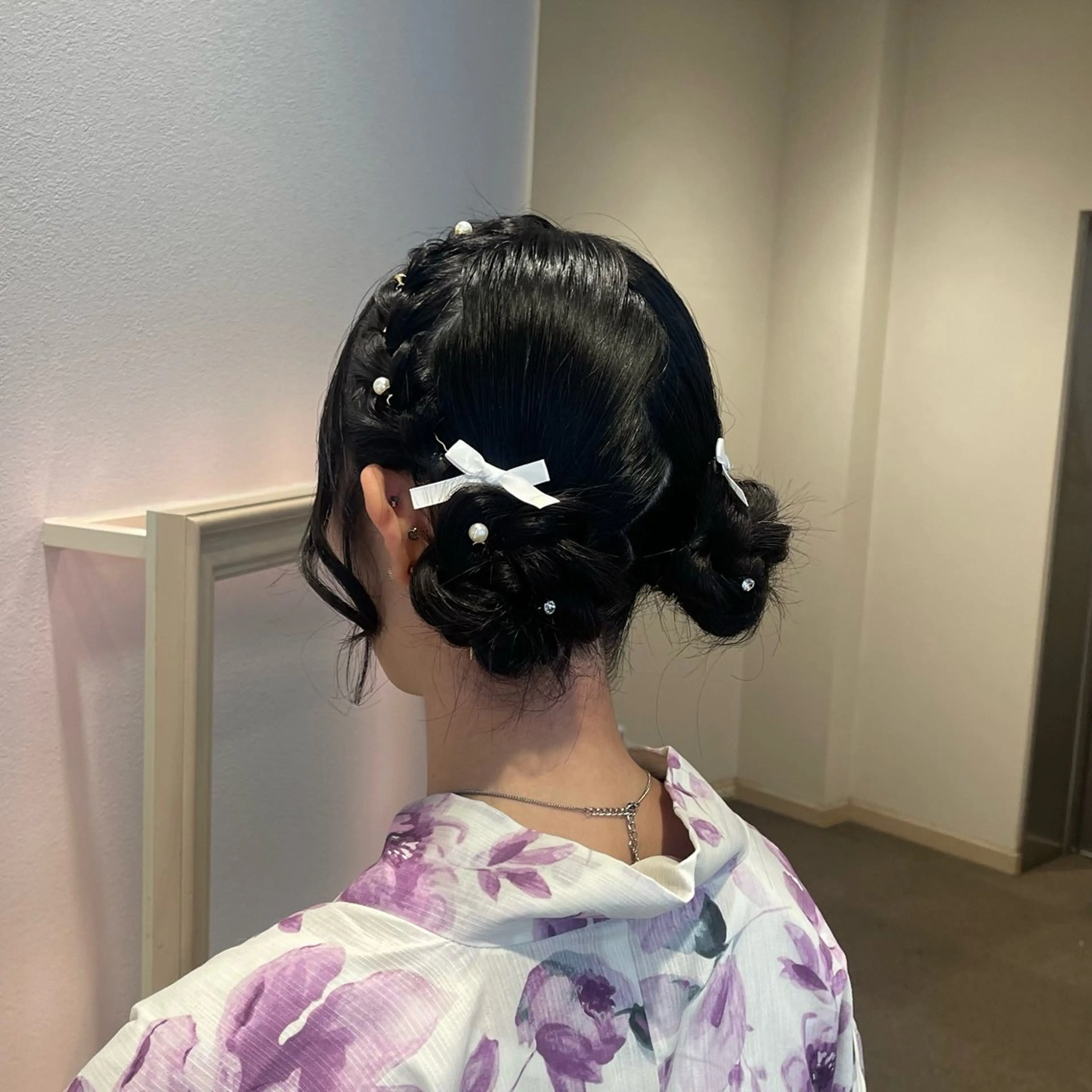 ロング ヘアアレンジ お団子ヘア ヘアセット 横浜アレンジ/メンズ カット/yuukaのヘアスタイル