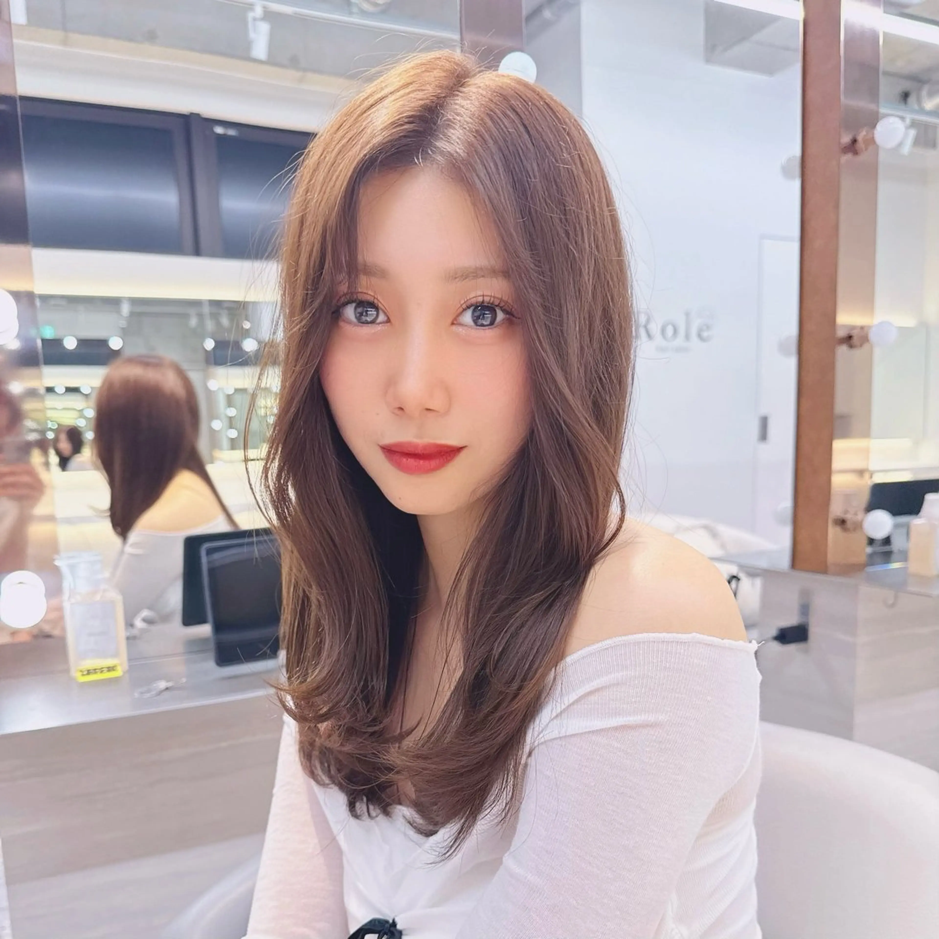 セミロング カラー 透明感カラー 顔まわりレイヤー 髪質改善 韓国風ヘア レイヤーカット カット ヘアカラー トリートメント ✨韓国レイヤー/ハッ シュ/✨山下　遥のヘアスタイル