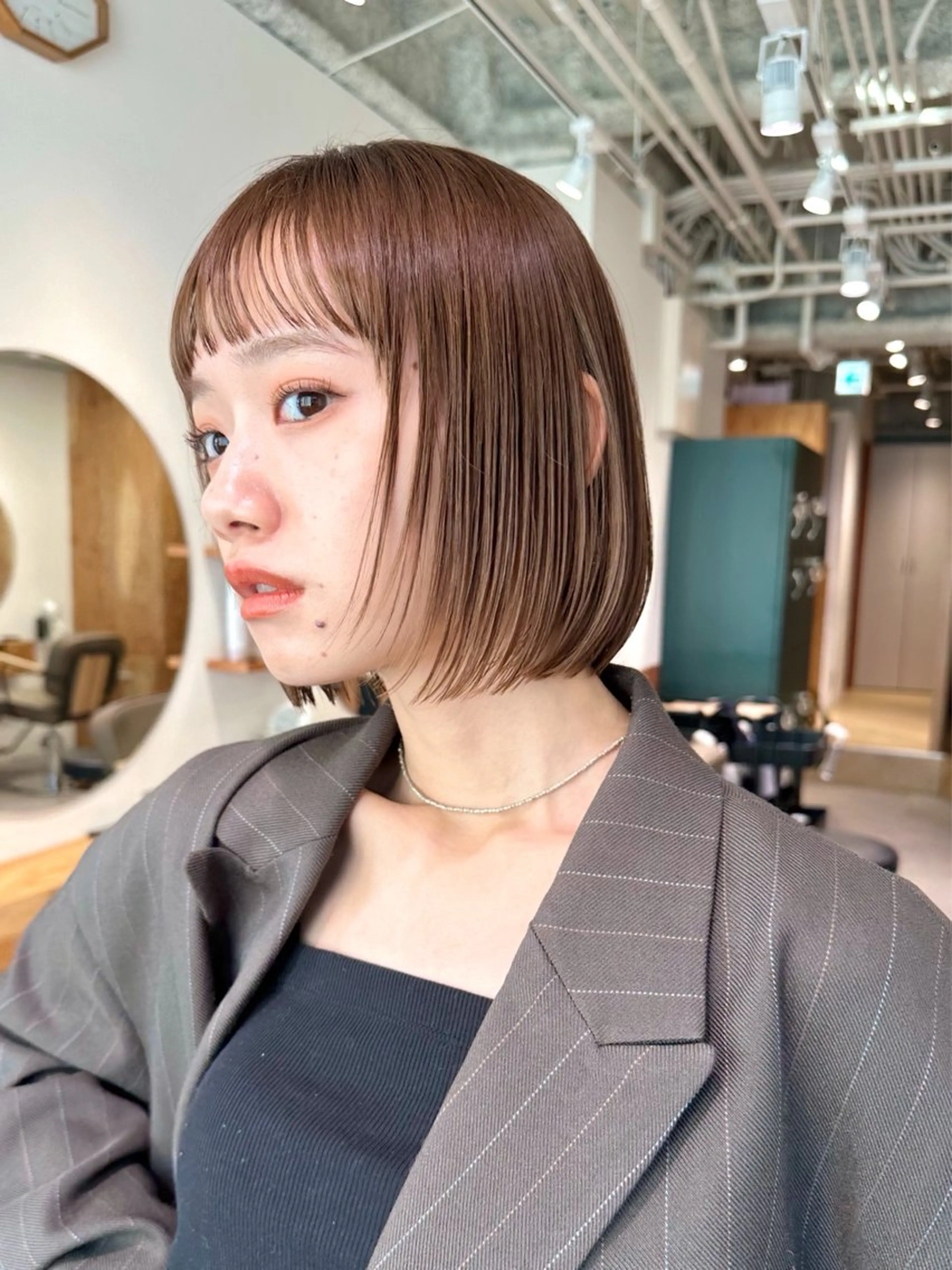 ショート カット トリートメント GO TODAY原宿Lux所属・ボブ/暖色カラー/ 縮毛矯正/岸本恭明のヘアスタイル