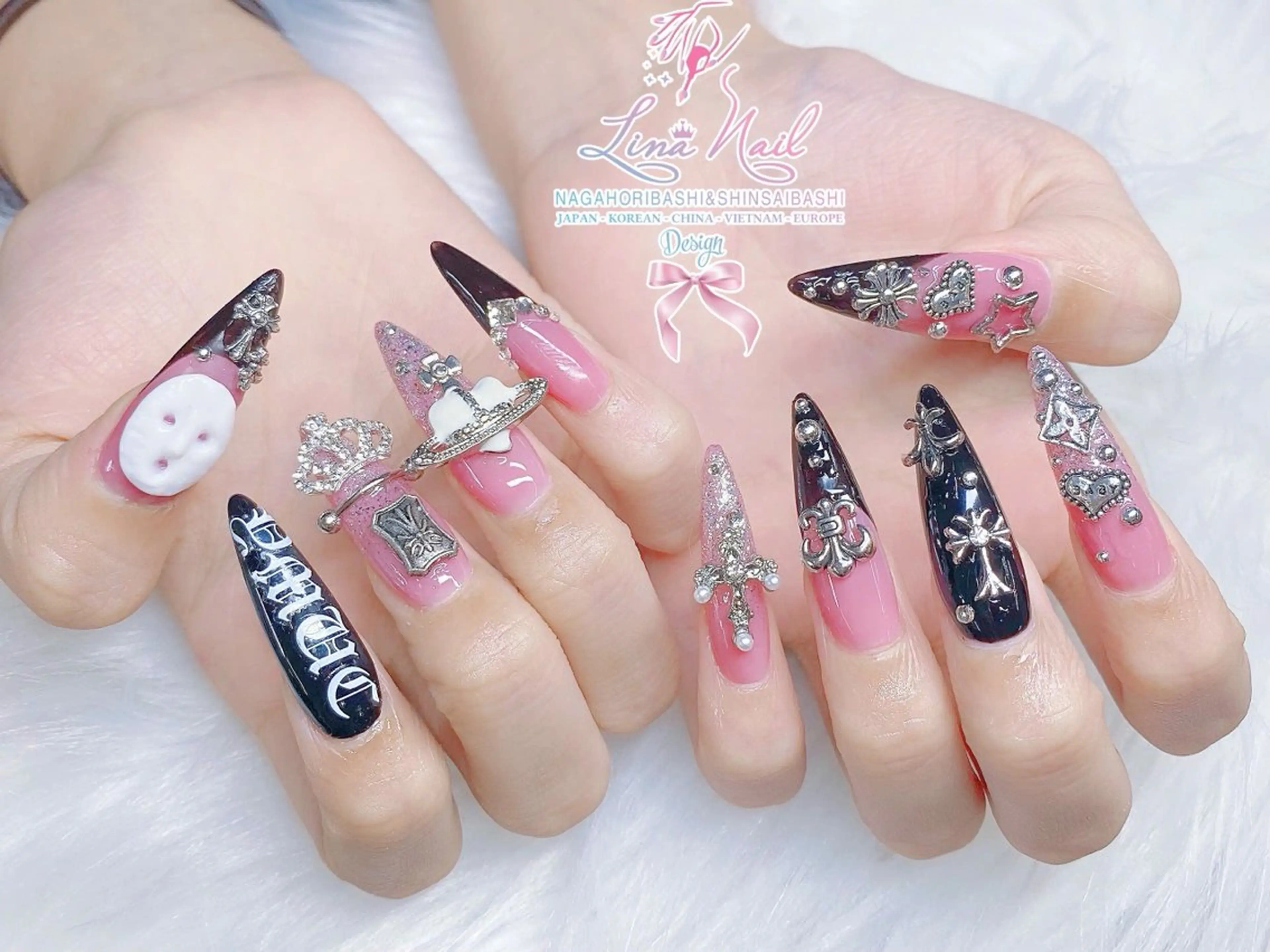 ロング クリスマス ハンドネイル リナネイル 長堀橋店／東心斎橋店のネイルデザイン