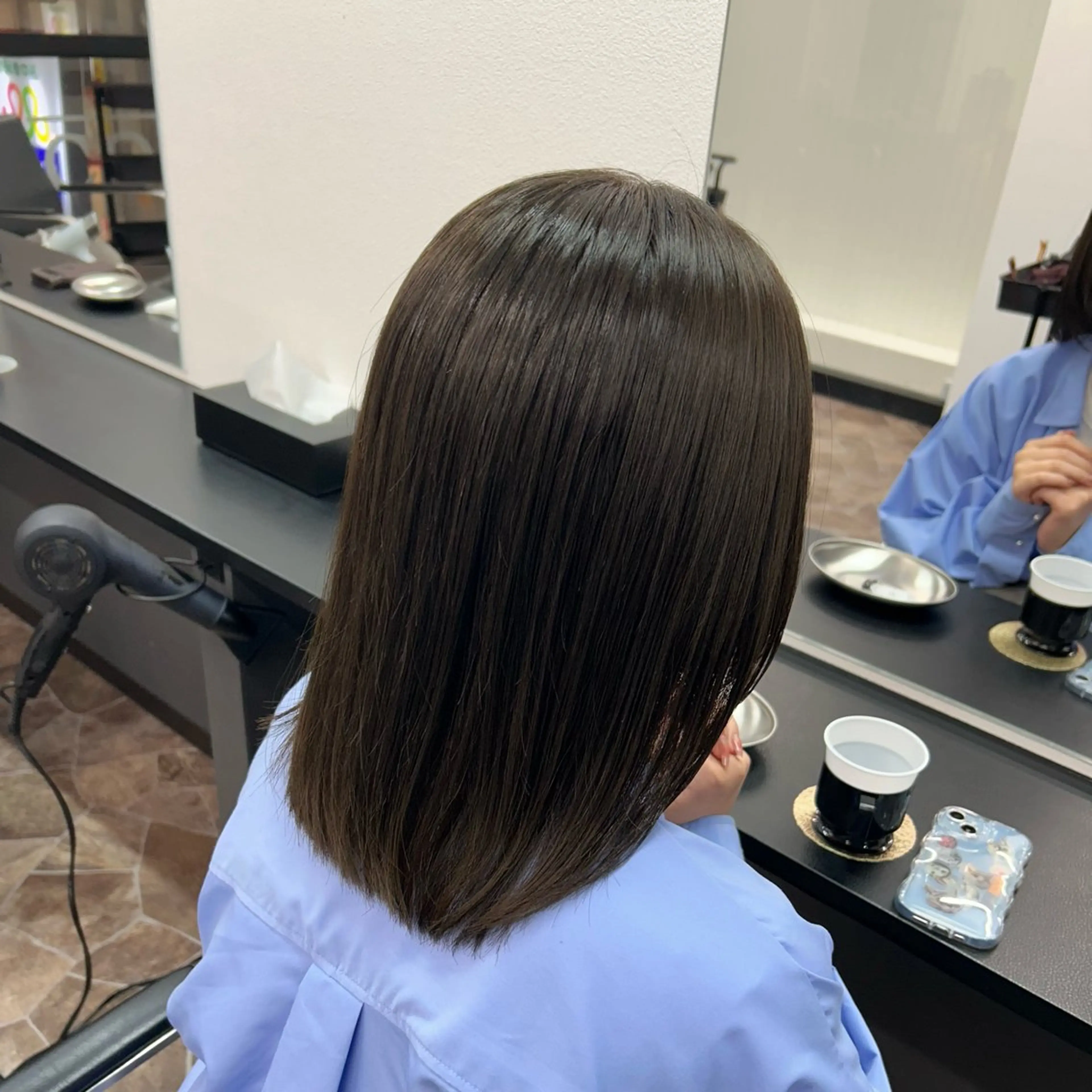 ミディアム カラー オリーブグレー ヘアカラー COEUR🧡 山下　優花のヘアスタイル